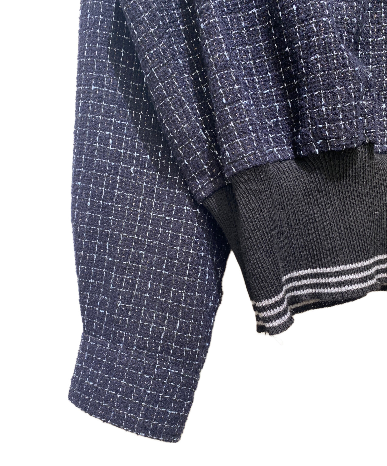 24aw ダイリク Tweed Mountain Rib Shirt 紺 金 M 中古・古着通販】DAIRIKU (ダイリク) 24AW Tweed Mountain Rib Shirt