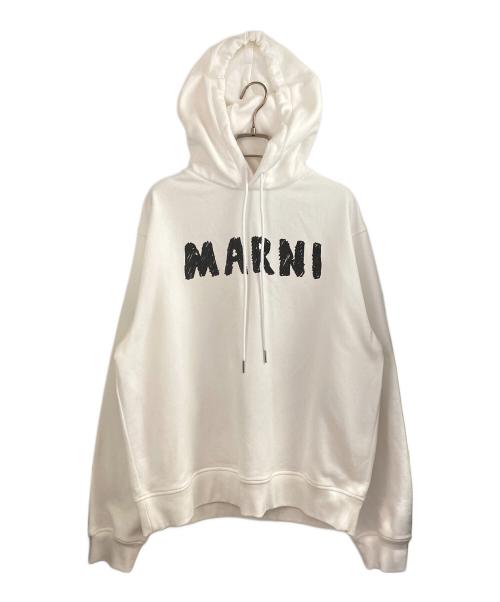 MARNI オレンジロゴ ホワイトパーカー Marni ロゴ パーカー | ホワイト | FARFETCH JP