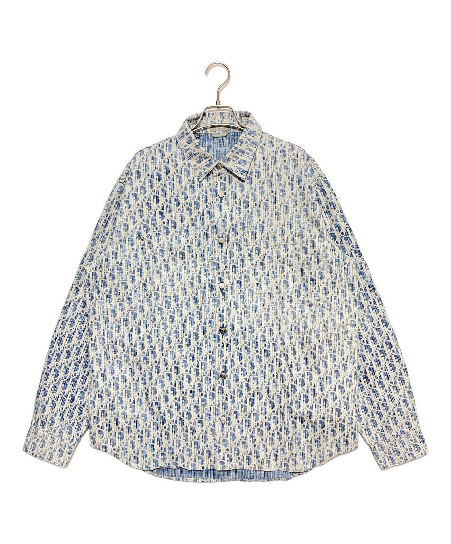 【美品】【DIOR ディオール】オブリーク柄 デニムシャツ サイズ40 中古・古着通販】Dior (ディオール) オブリーク柄コットンデニムシャツ