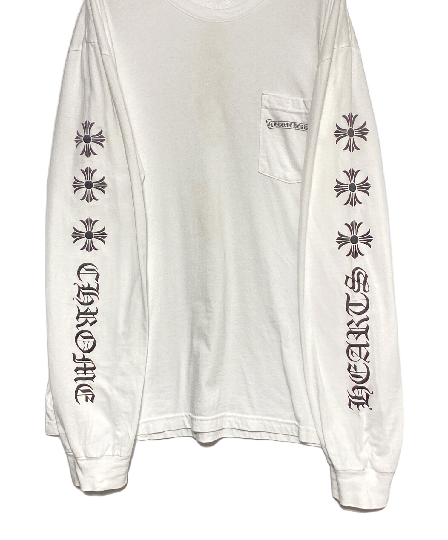 CHROME HEARTS ホワイト ロングスリーブカットソー 中古・古着通販】CHROME HEARTS (クロムハーツ) ロングTシャツ 6CH