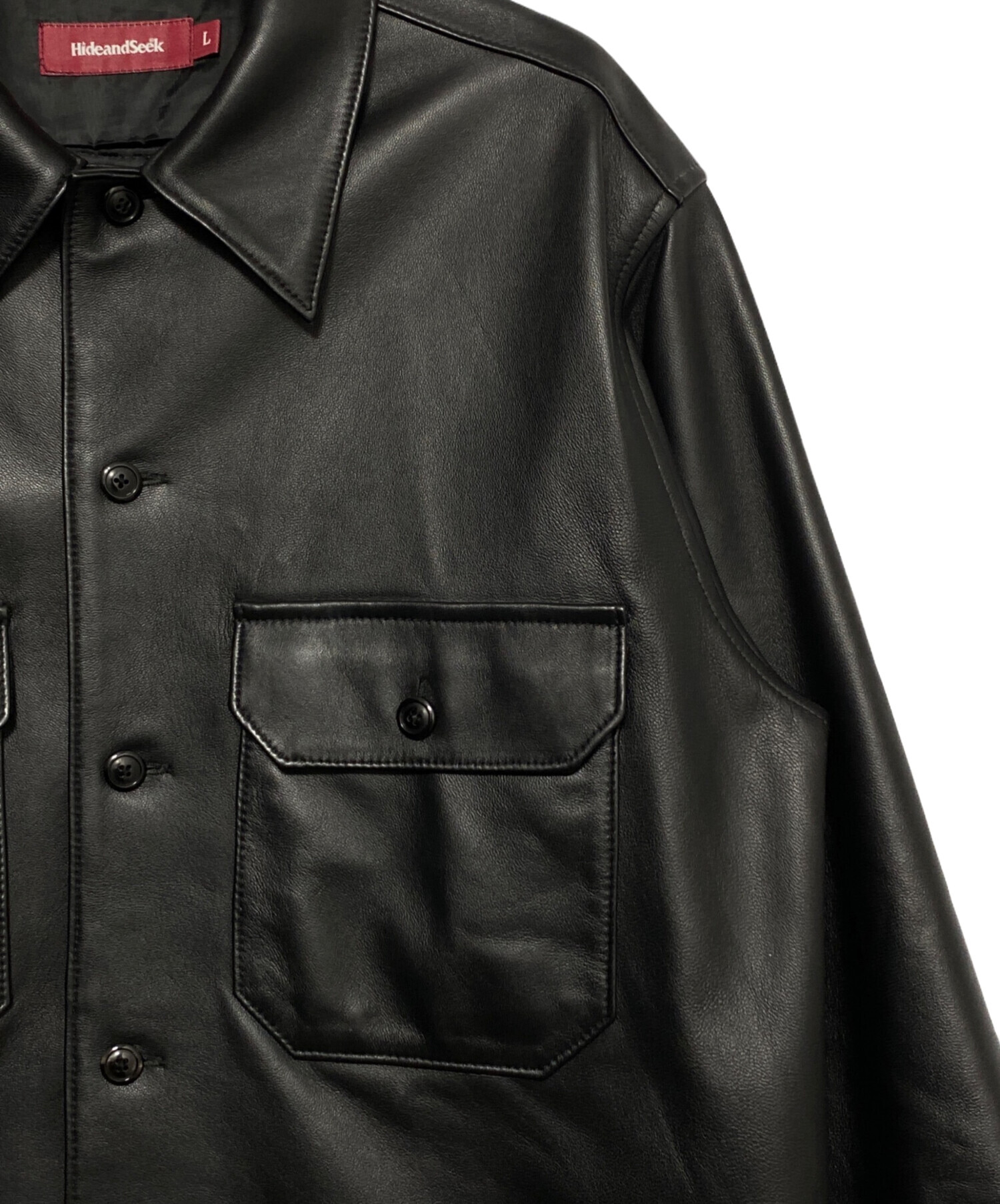 Hide and Seek レザージャケット L HideandSeek / ハイアンドシーク】LEATHER ZIP JACKET【レザー