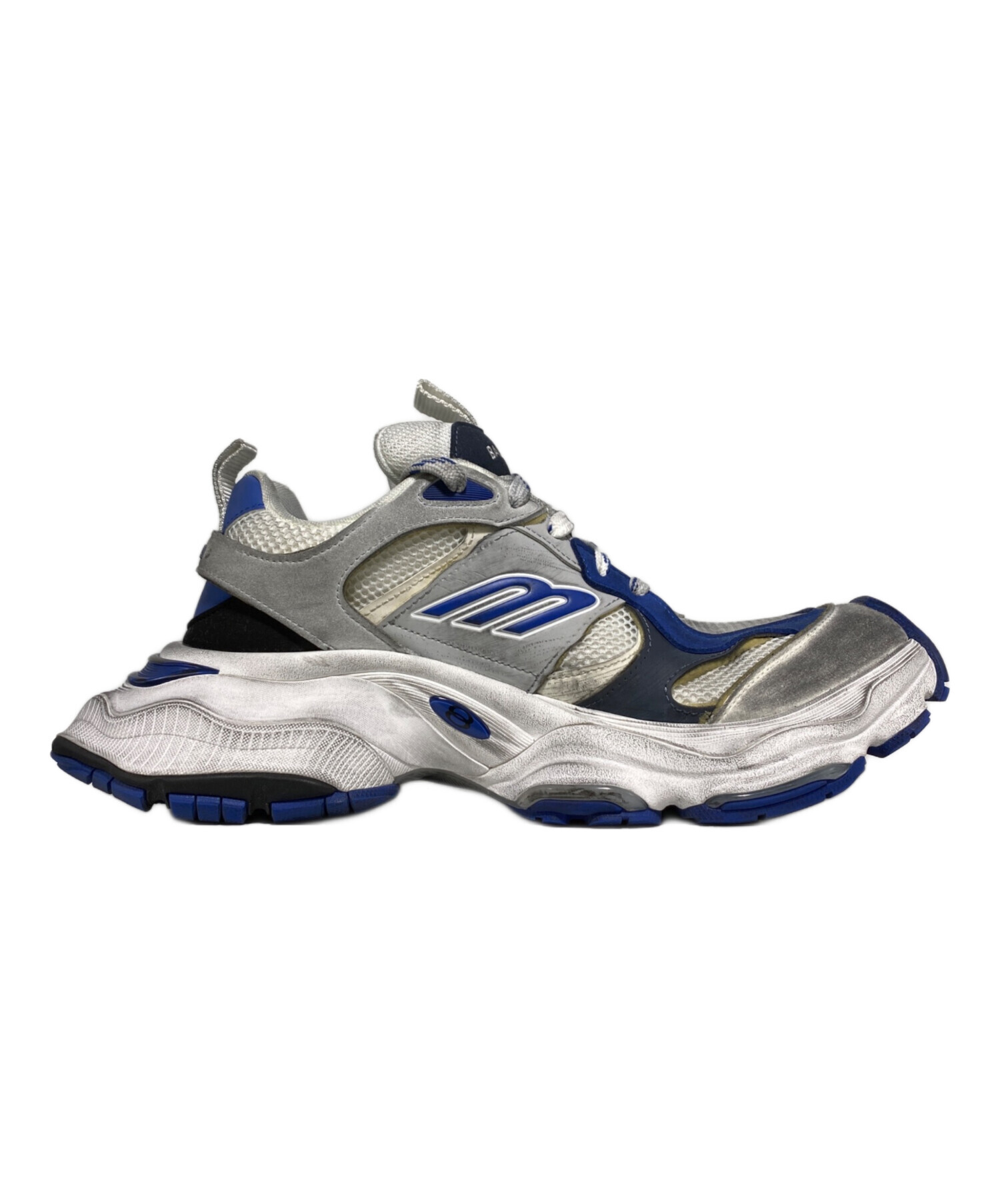 BALENCIAGA cargoスニーカー 42 ホワイト/ブルー/シルバー 中古・古着