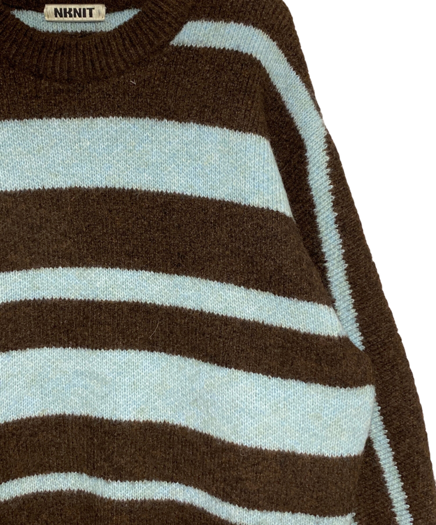 中古・古着通販】NKNIT (ンニット) モヘア混ボーダーニット ブラウン  