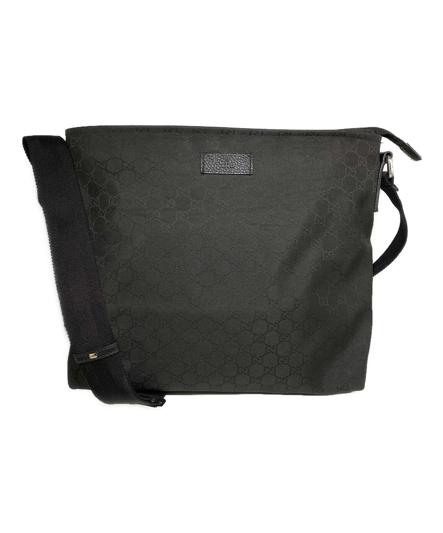 中古・古着通販】GUCCI (グッチ) GGナイロンショルダーバッグ ブラック 