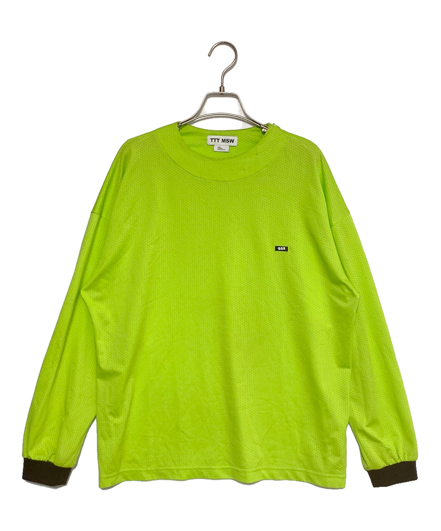 中古・古着通販】TTT MSW (ティー) Mesh Long Tee 黄緑 サイズ:L