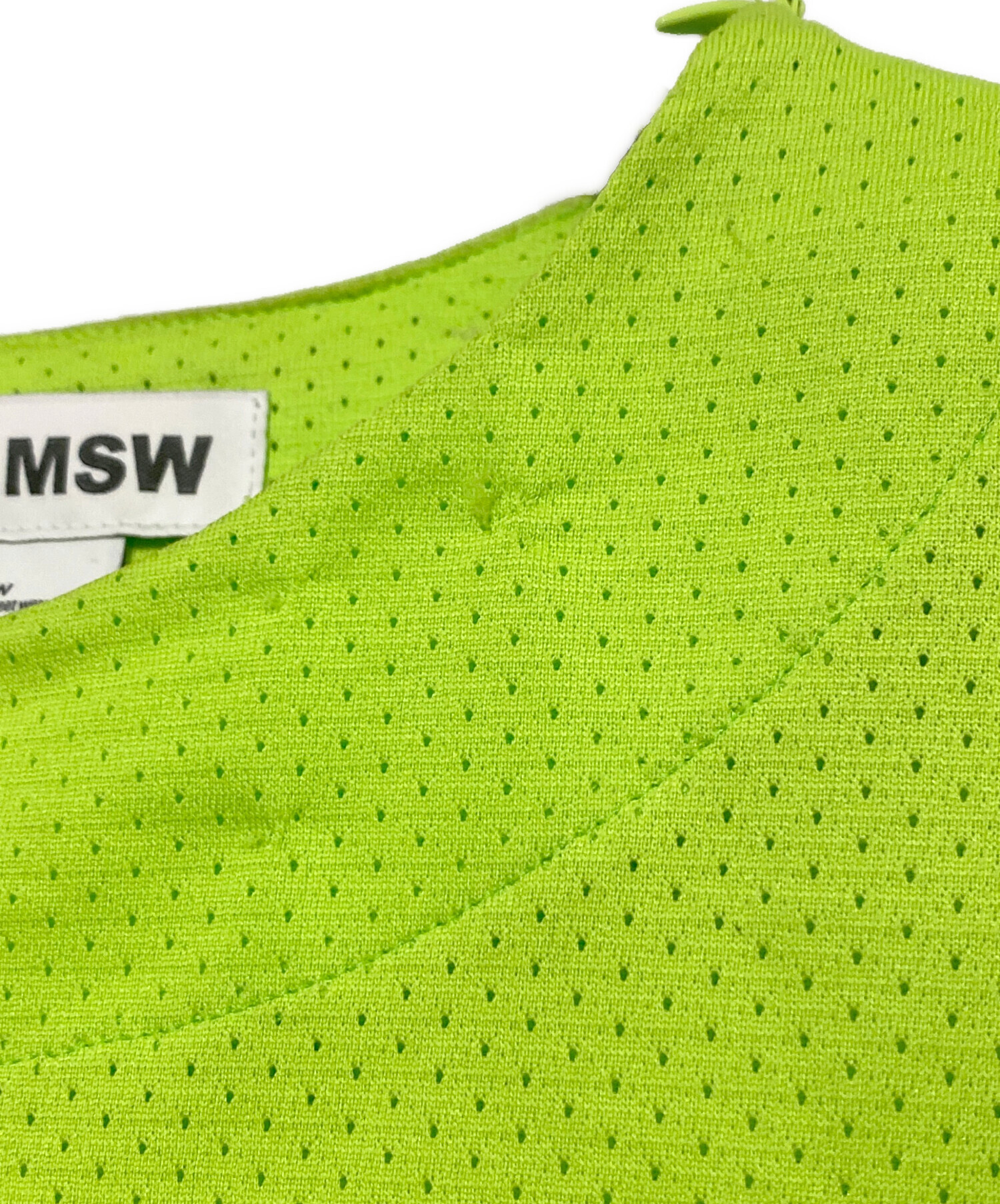 中古・古着通販】TTT MSW (ティー) Mesh Long Tee 黄緑 サイズ:L