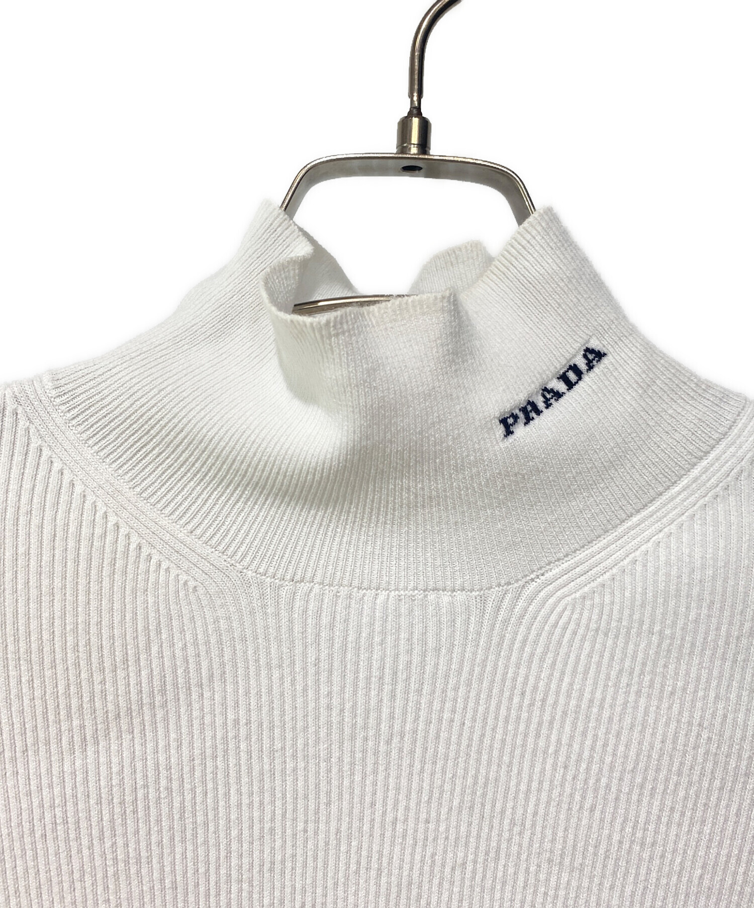 中古・古着通販】PRADA (プラダ) TURTLE-NECK RIBBED COTTON SWEAT 