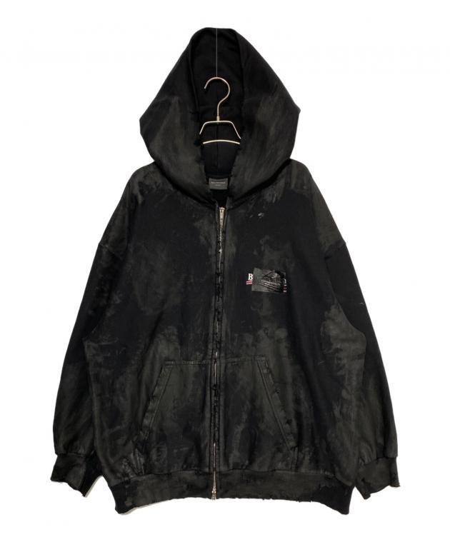 BALENCIAGA ブラック フード付きパーカー BALENCIAGA】ブラック メンズ Bb Garderobe Hoodie (BALENCIAGA
