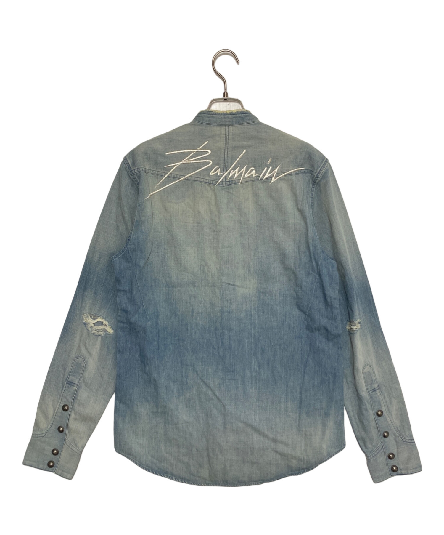 中古・古着通販】BALMAIN (バルマン) デニム ロングシャツ スカイ 