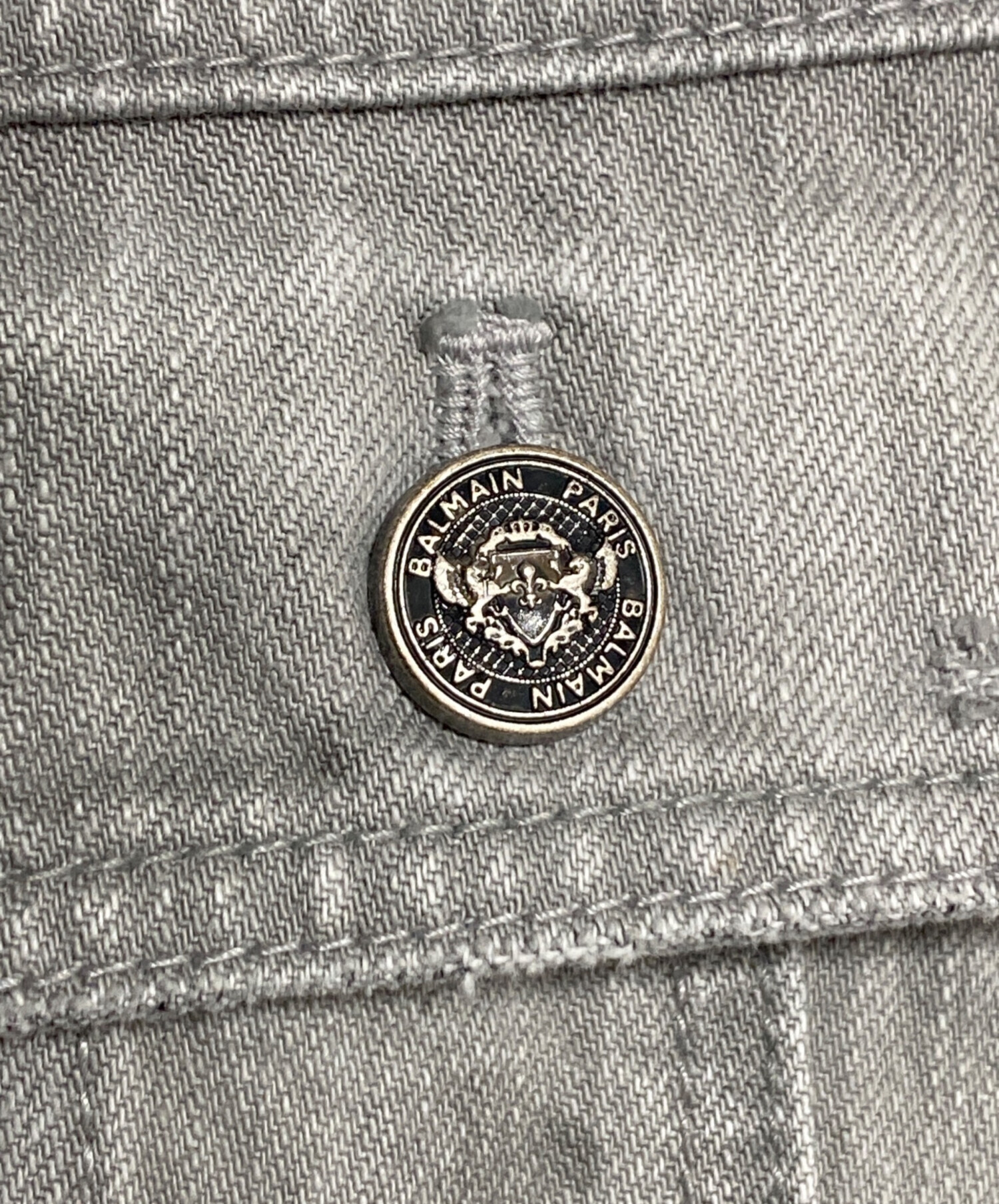中古・古着通販】BALMAIN (バルマン) Distressed zip-up denim jacket 
