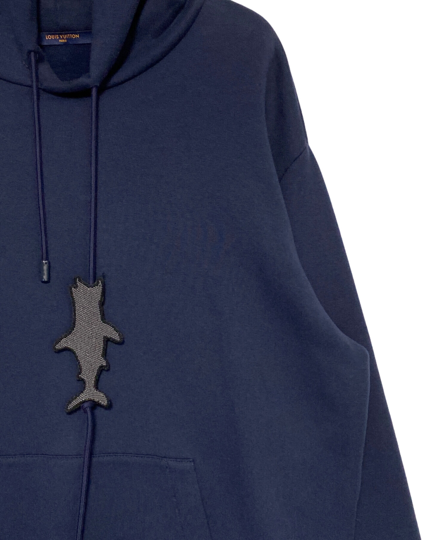 LOUIS VUITTON◆21SS/ビーズシャークフーディ/S/コットン/NVY/RM211V IHN HLY18W/パーカー ルイ・ヴィトン「ビーズシャークフーディ」「ウォーターカラー サマー