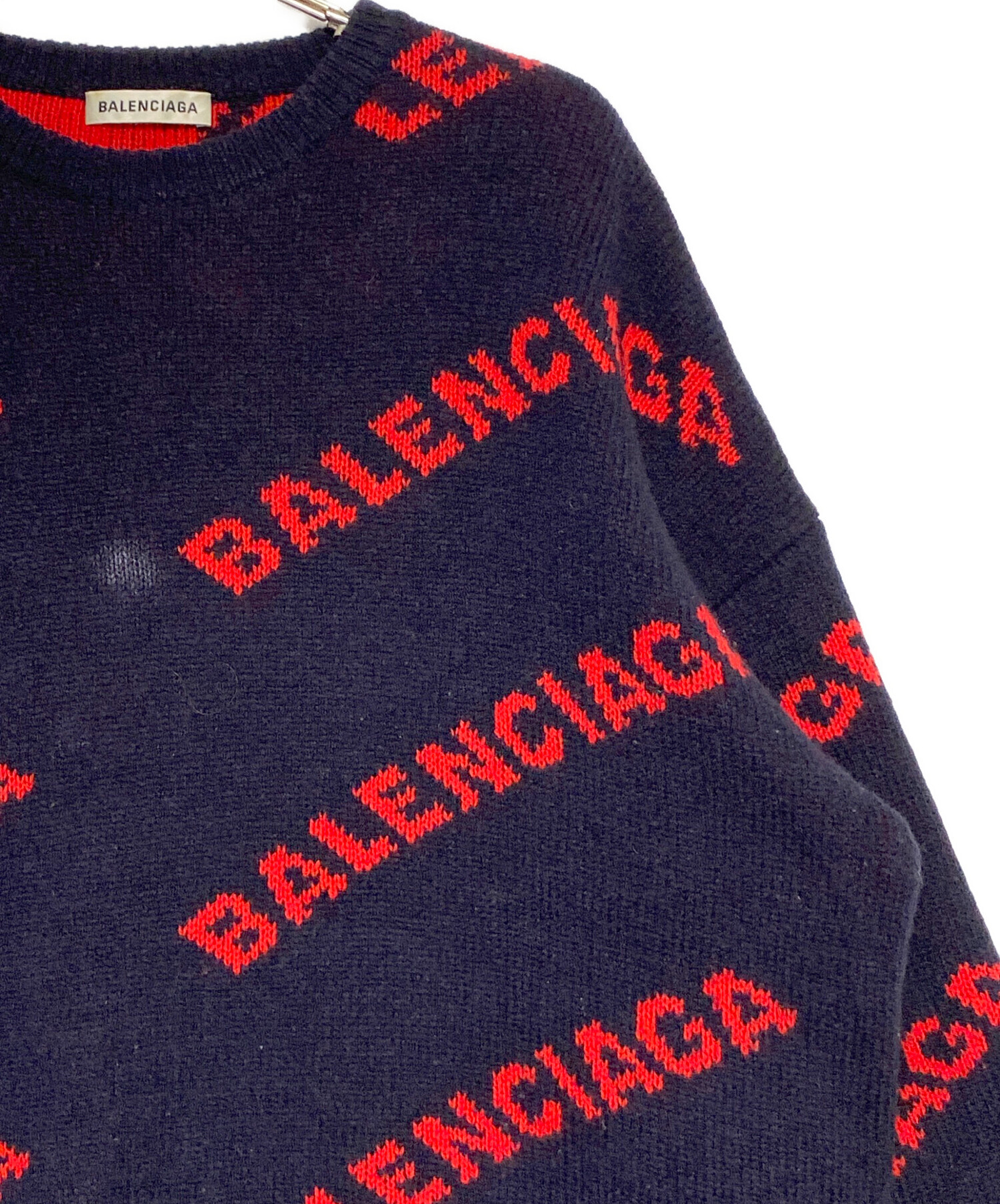 バレンシアガ ニット ロゴニット 紫 xs BALENCIAGA（バレンシアガ
