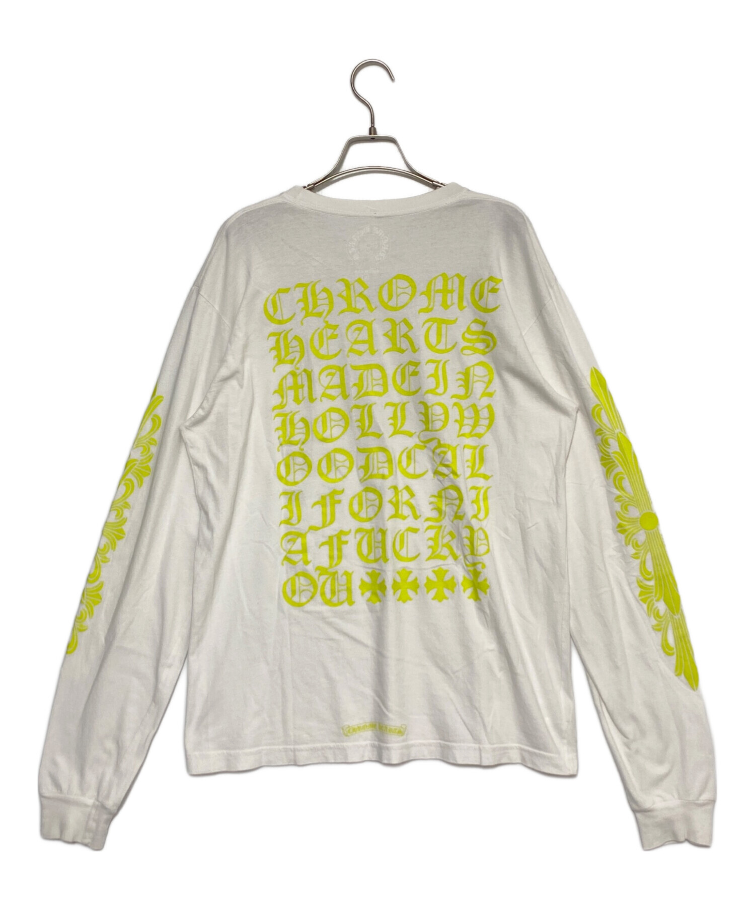 ぽ*つ様 CHROME HEARTS ロングスリーブ Tシャツ イエロー　マスタ 中古・古着通販】CHROME HEARTS (クロムハーツ) Neon Back Print L/S