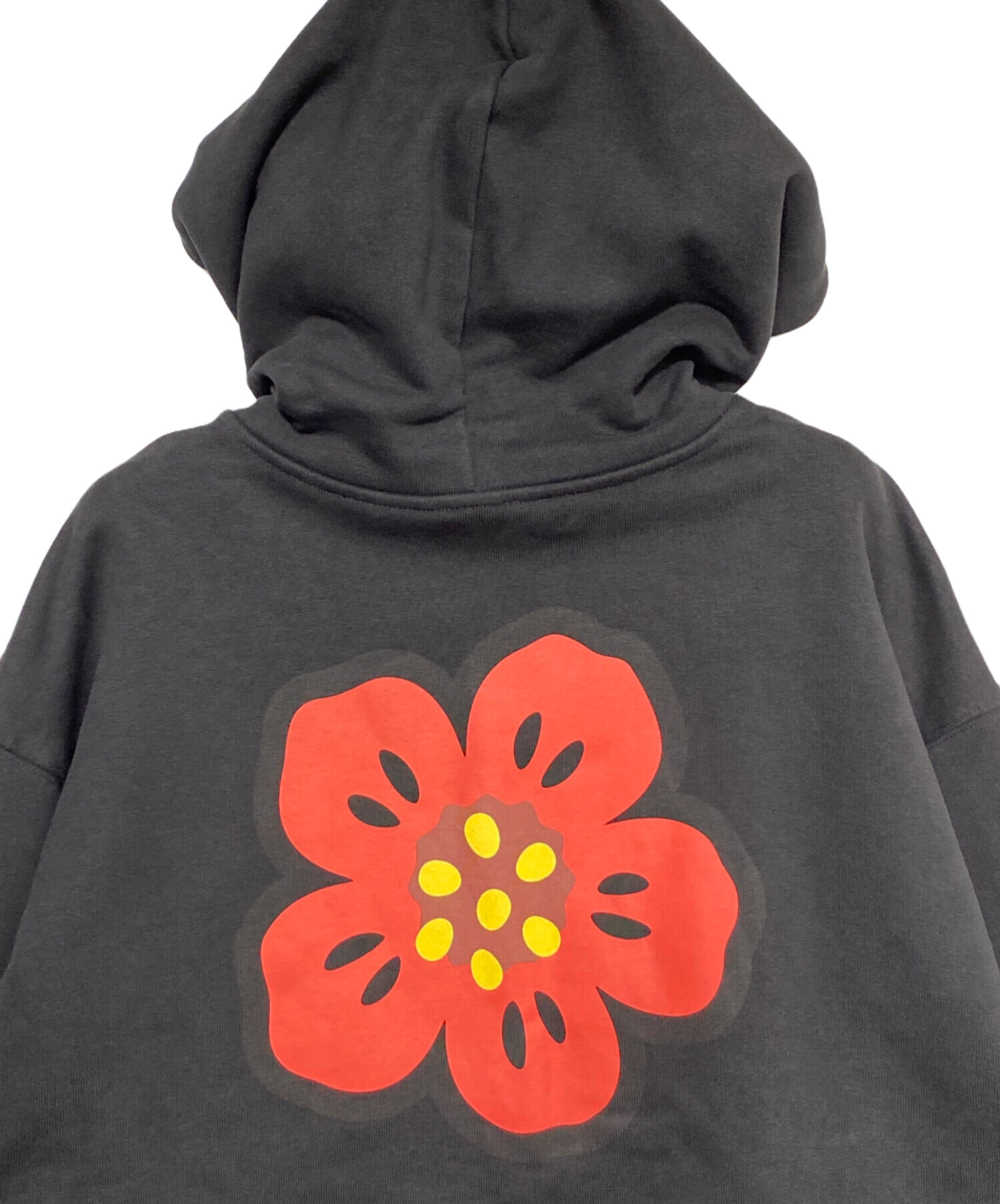 5738【美品】ケンゾー☆フラワーワッペンジップパーカー BOKE FLOWER