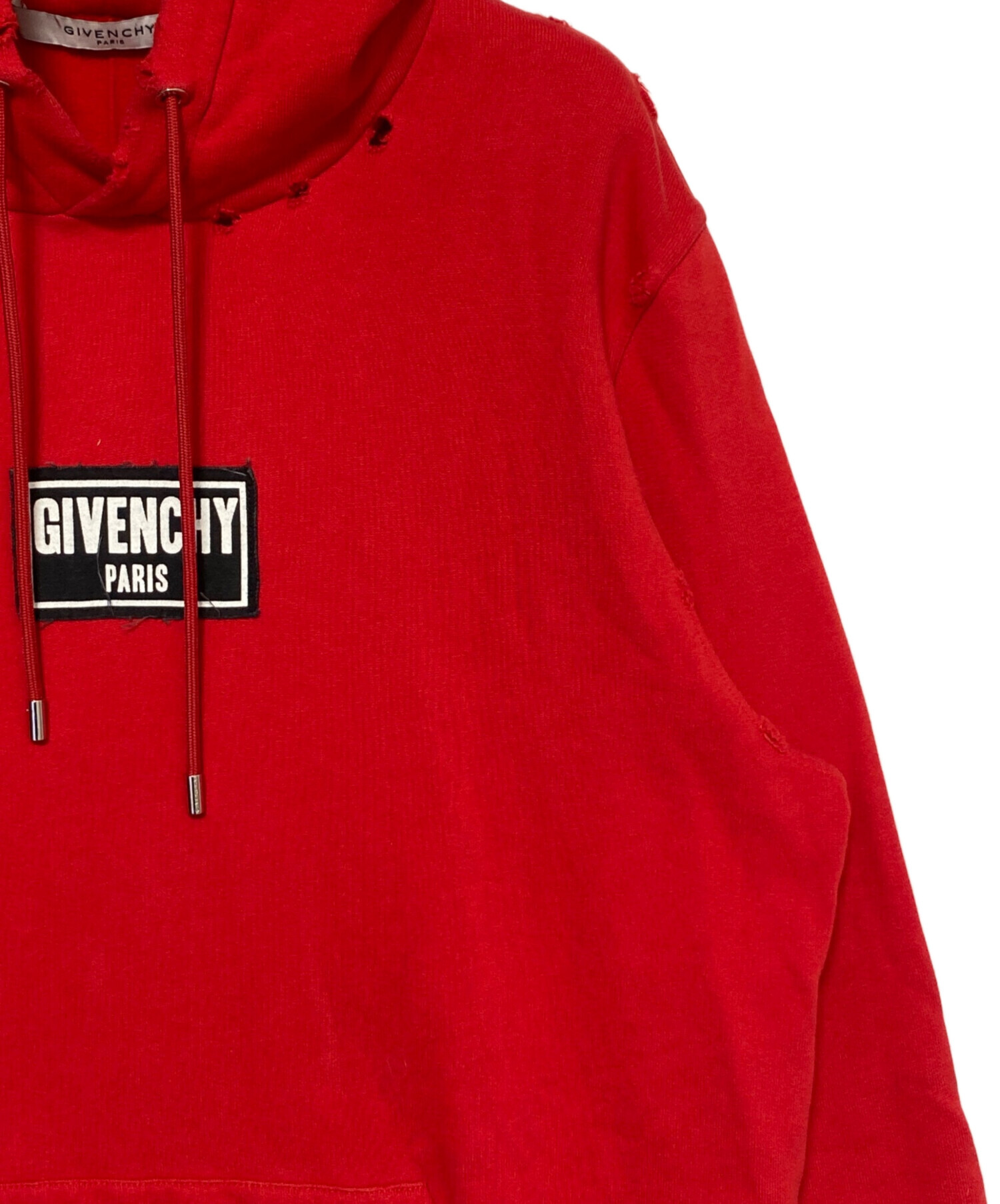 中古・古着通販】GIVENCHY (ジバンシィ) Destroy Hoodie レッド サイズ