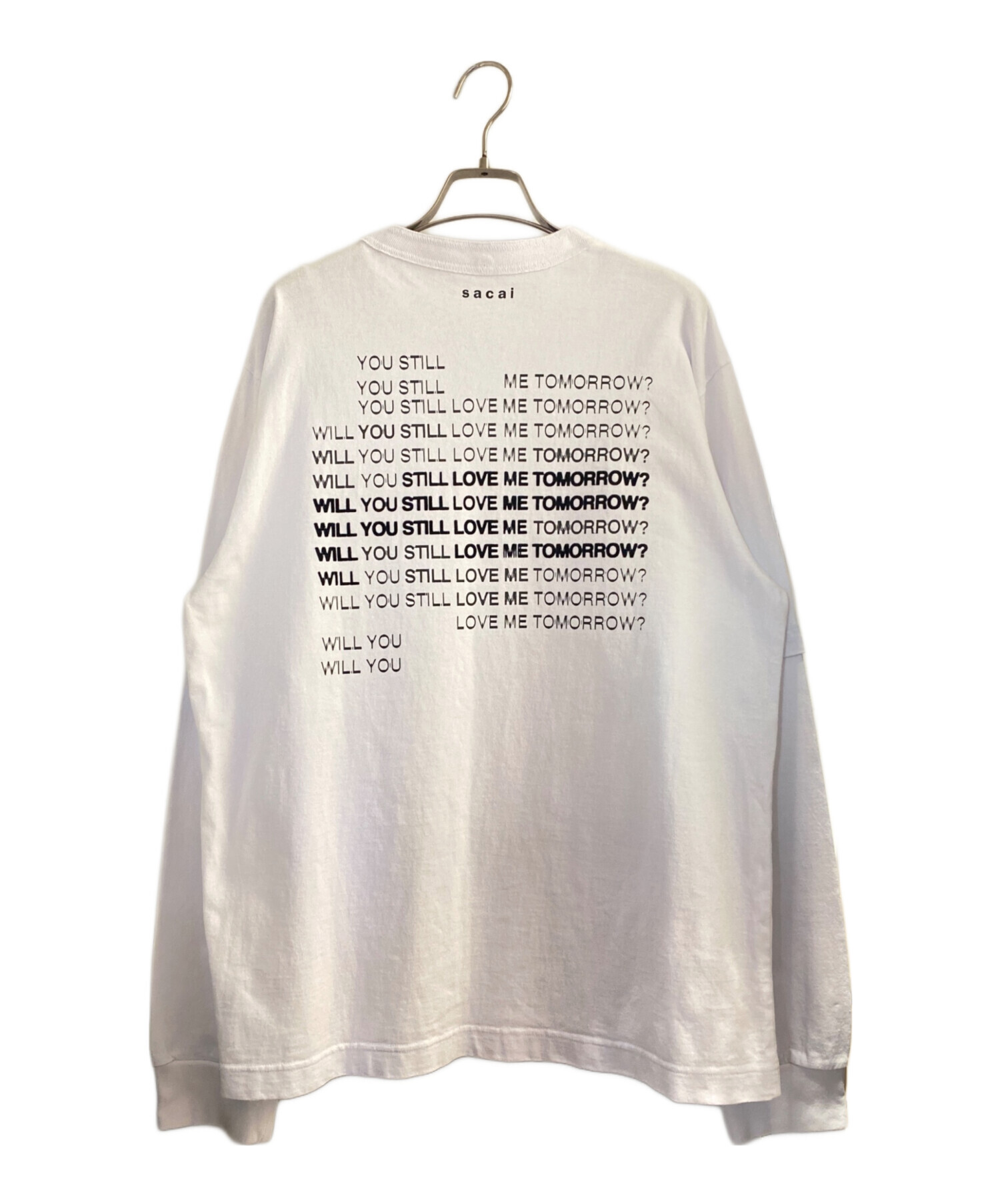 【新品】sacai ホワイト ロングスリーブ カットソー サイズ3 SACAI＜サカイ＞ グラフィックロングスリーブカットソー（2264135