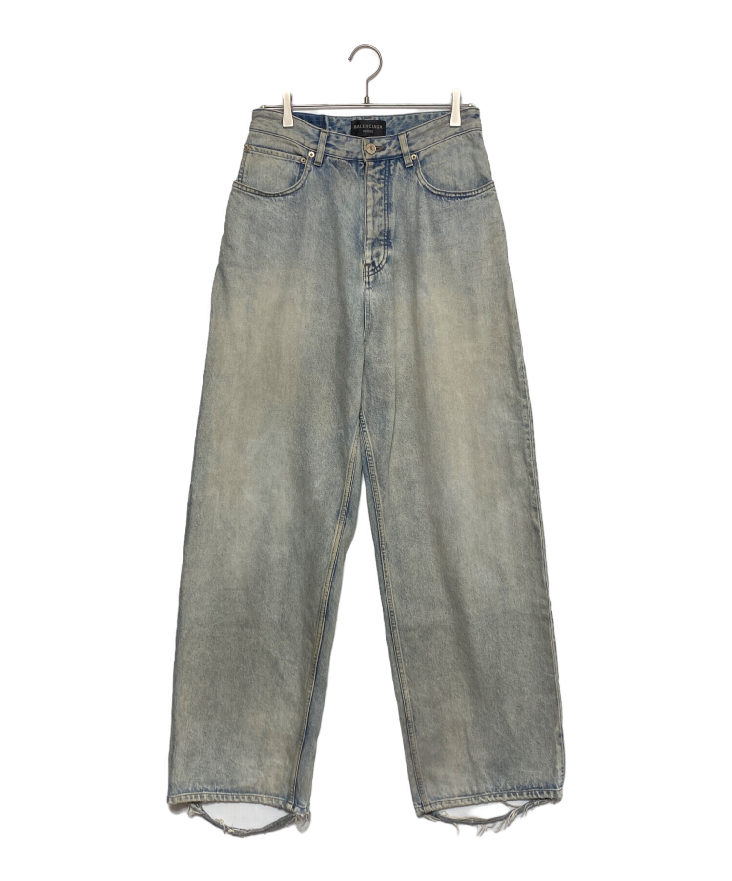 BALENCIAGA バレンシアガ【L】デストロイ バギーデニム クラッシュ加工 BALENCIAGA バレンシアガ【L】デストロイ バギーデニム クラッシュ加工