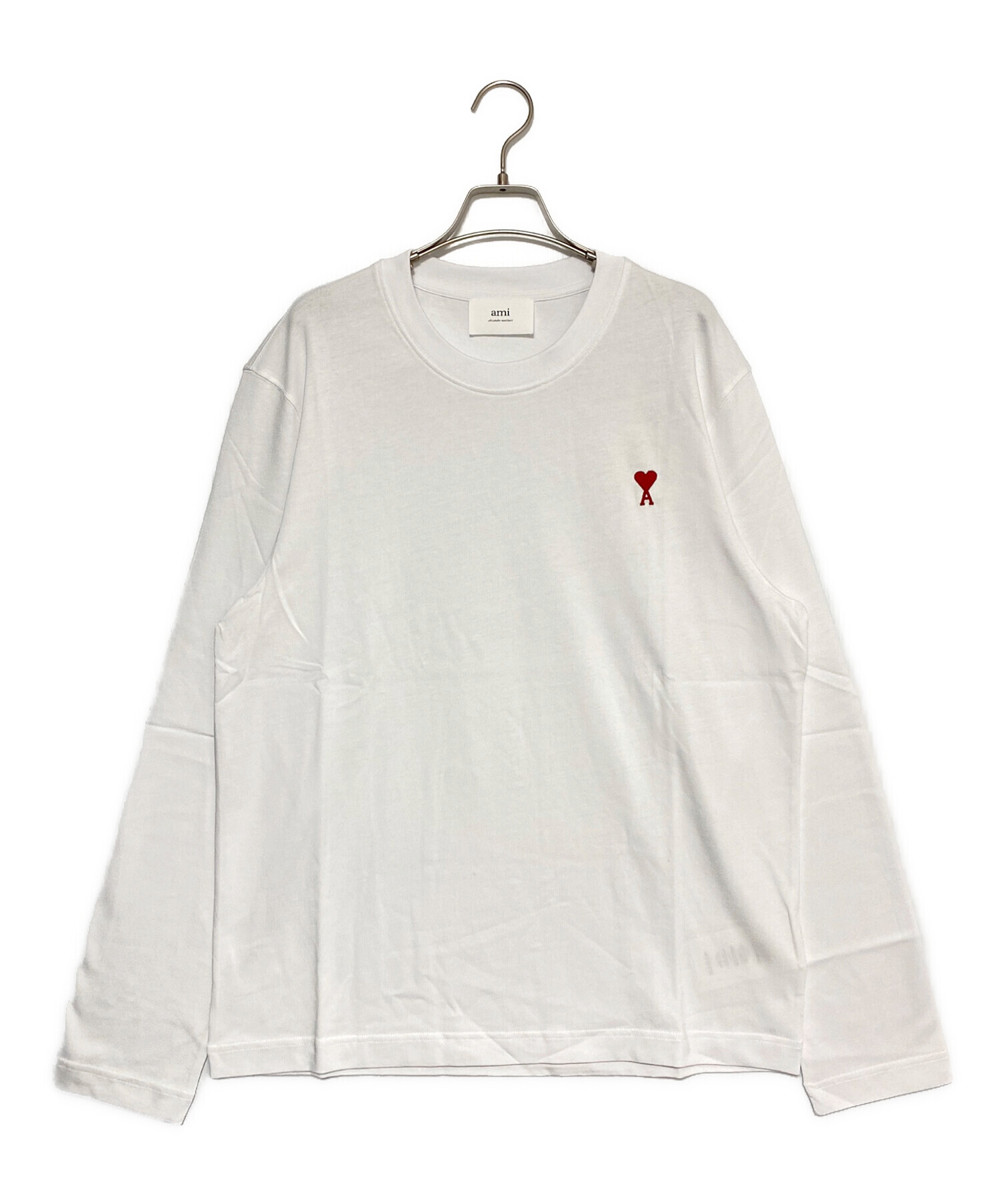 【新品未使用】ami 長袖Tシャツ ホワイト ハート刺繍 Lサイズ 中古・古着通販】AMI Alexandre Mattiussi (アミアレクサンドルマ