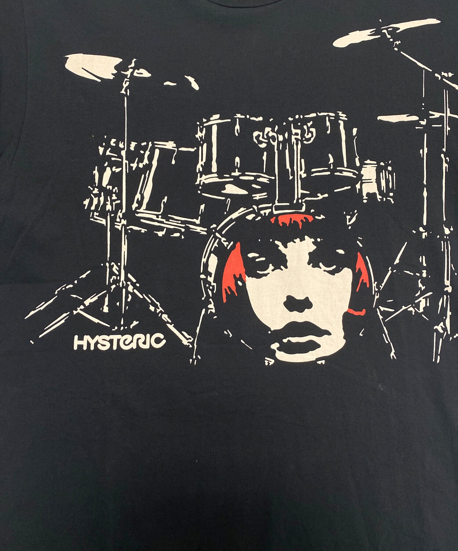 HYSTERIC GLAMOUR Tシャツ ドラム柄 ブラック L 中古・古着通販】Hysteric Glamour (ヒステリックグラマー) DRUM SET T