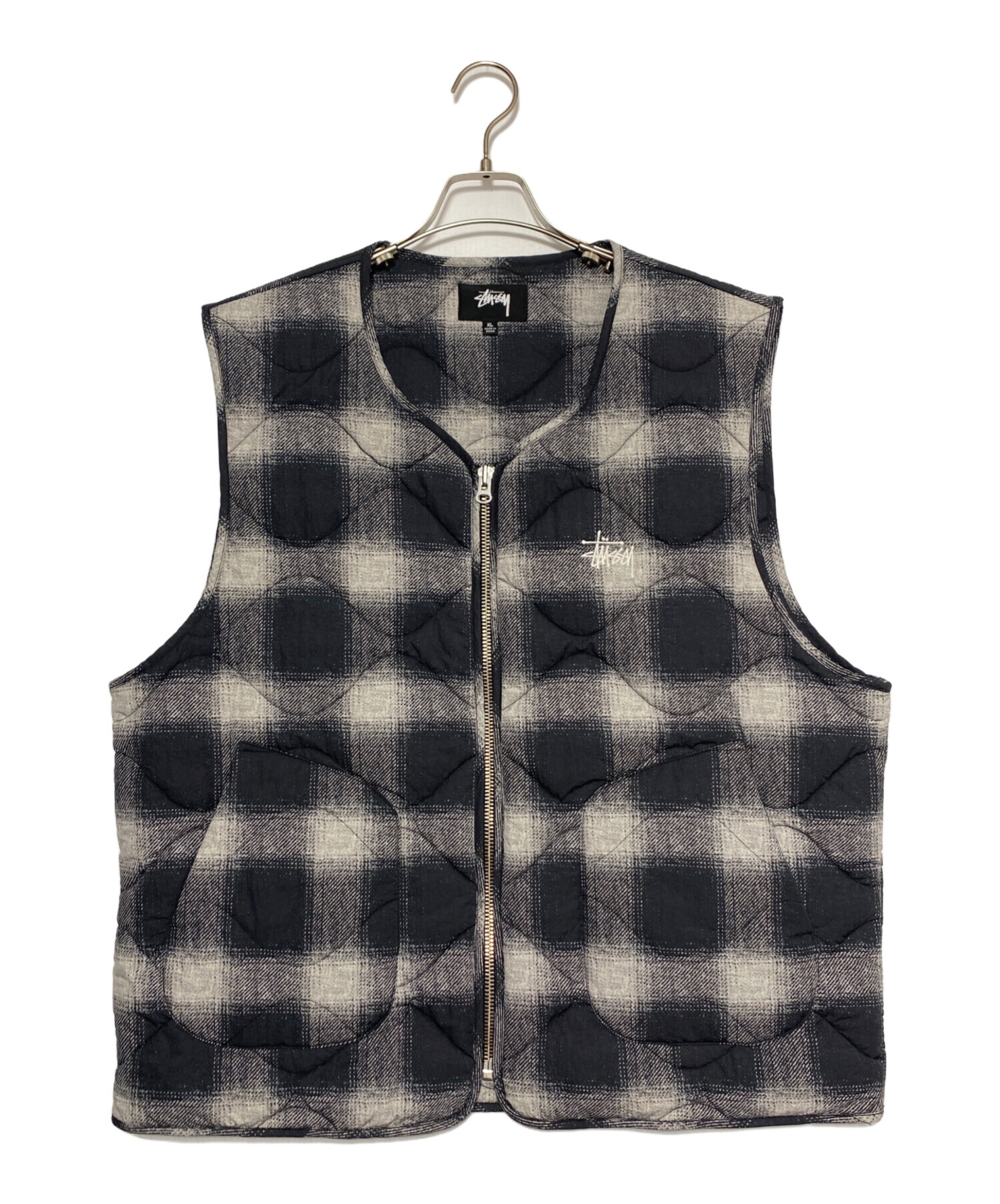 中古・古着通販】stussy (ステューシー) キルティングベスト ブラック