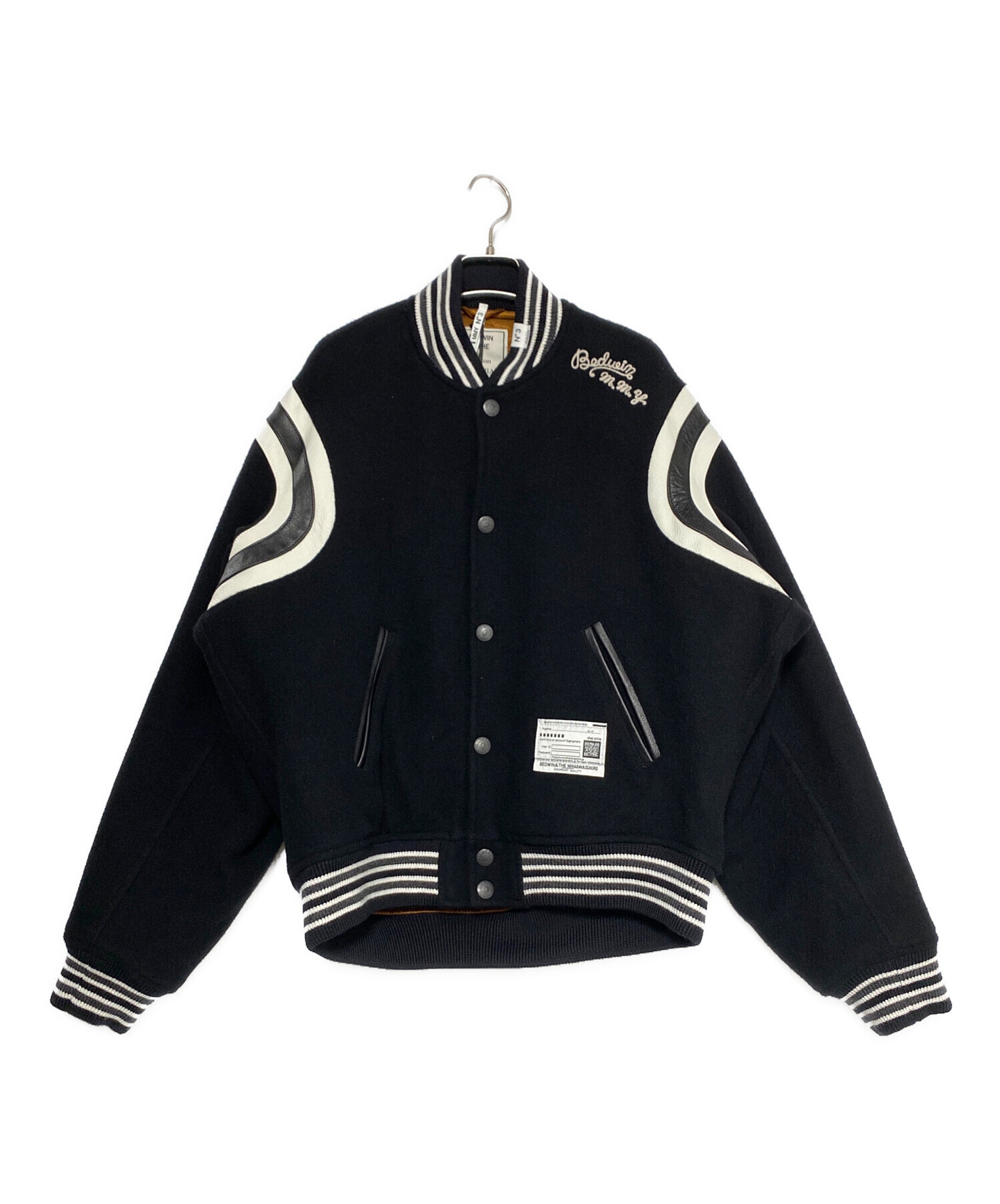 完売品BEDWIN & THE MIHARAYASUHIRO スタジャン 黒 中古・古着通販】Maison MIHARA YASUHIRO (メゾン ミハラ ヤスヒロ