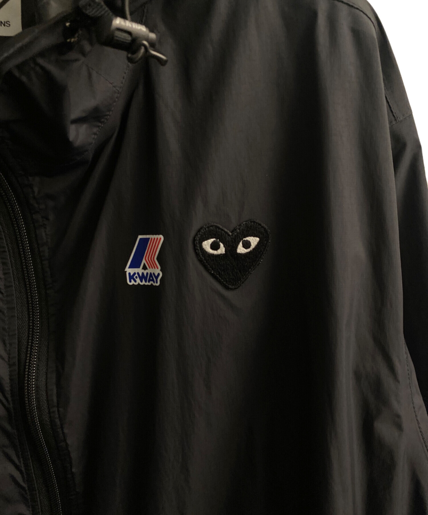 COMME des GARCONS ブラックナイロンジャケット 中古・古着通販】PLAY COMME des GARCONS (プレイコムデギャルソン) K