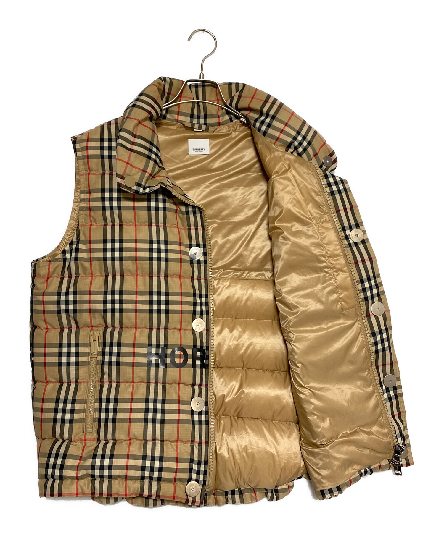 希少 BURBERRY LONDON バーバリー ダウンベスト ノバチェック 中古・古着通販】BURBERRY (バーバリー) ホースフェリー ノバチェック