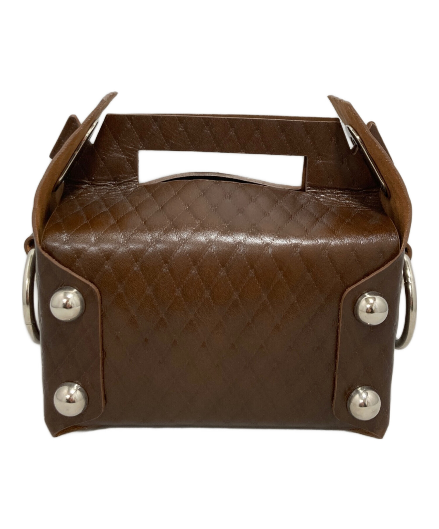 中古・古着通販】masu (エムエーエスユー) LEATHER CAKE BAG ブラウン