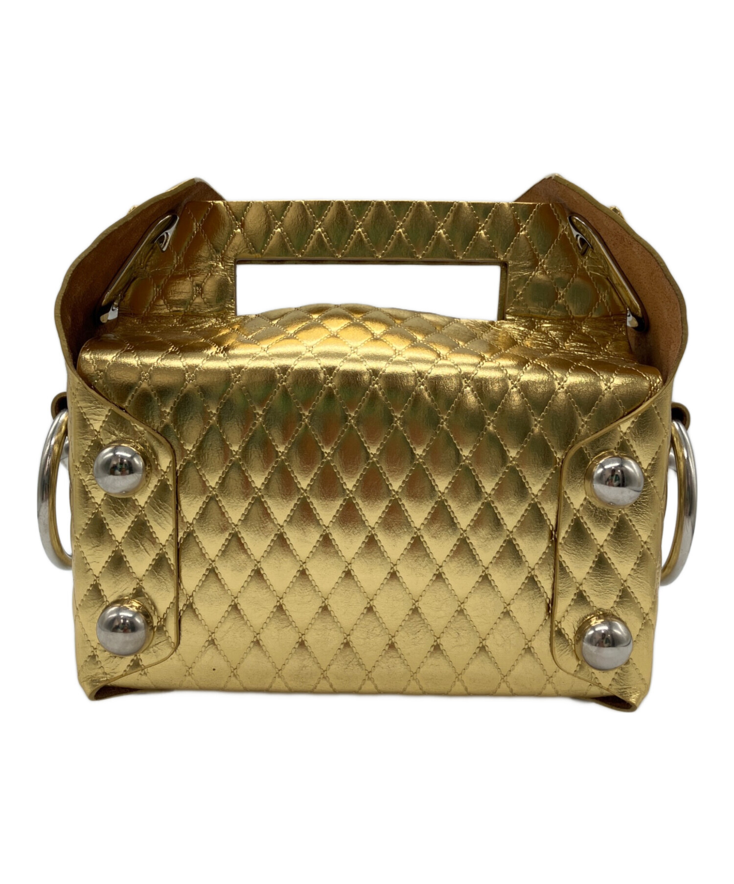 中古・古着通販】masu (エムエーエスユー) LEATHER CAKE BAG ゴールド 