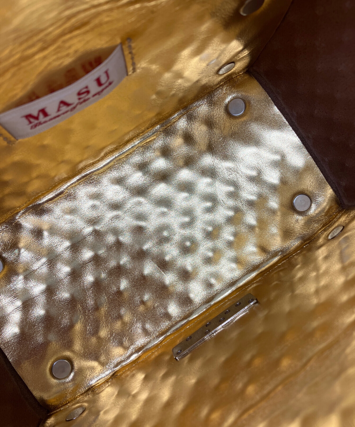 中古・古着通販】masu (エムエーエスユー) LEATHER CAKE BAG ゴールド