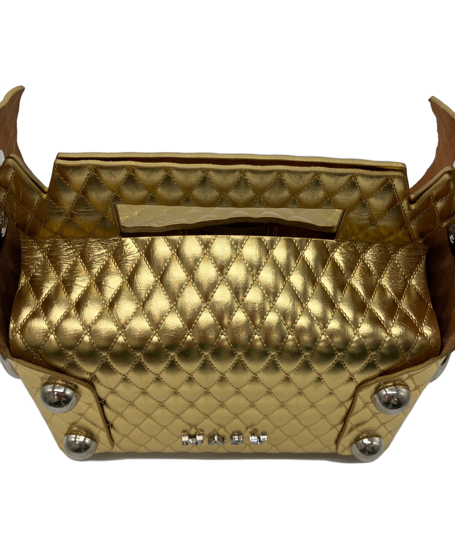 中古・古着通販】masu (エムエーエスユー) LEATHER CAKE BAG ゴールド 