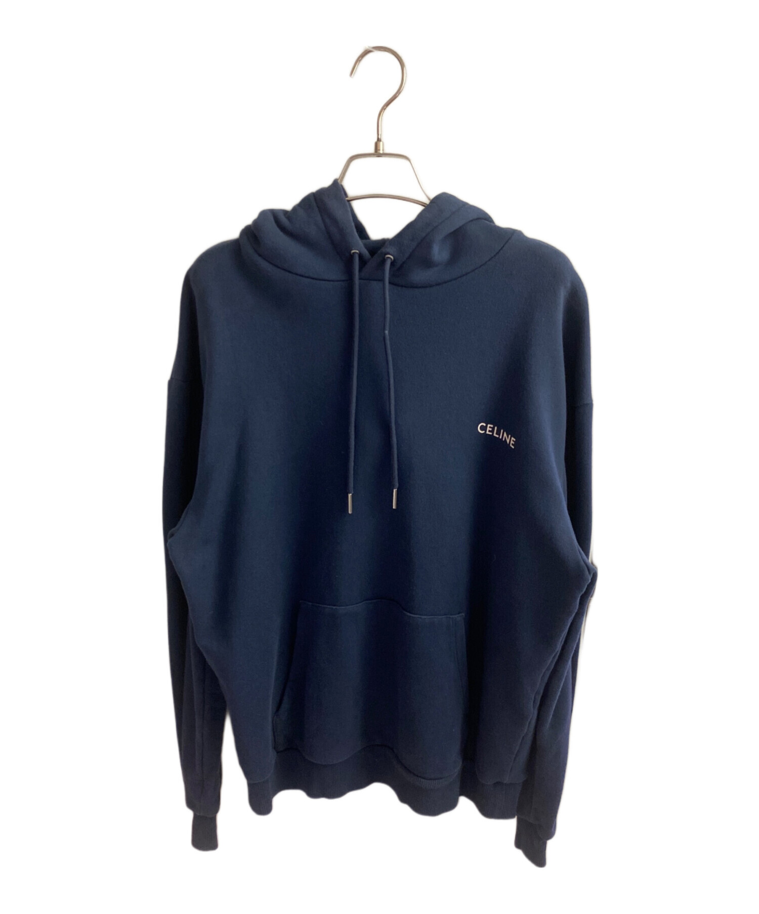 CELINE ネイビー フード付きパーカー 中古・古着通販】CELINE (セリーヌ) ルーズフーディー プルオーバー
