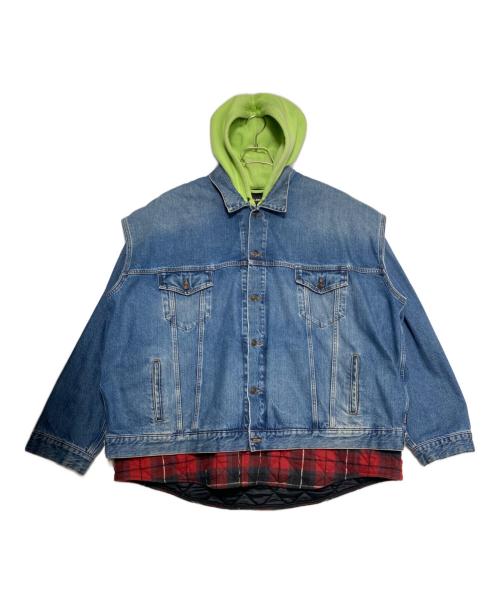 BALENCIAGA 2wayフード付きデニムジャケット 中古・古着通販】BALENCIAGA (バレンシアガ) ツインセットレイヤード