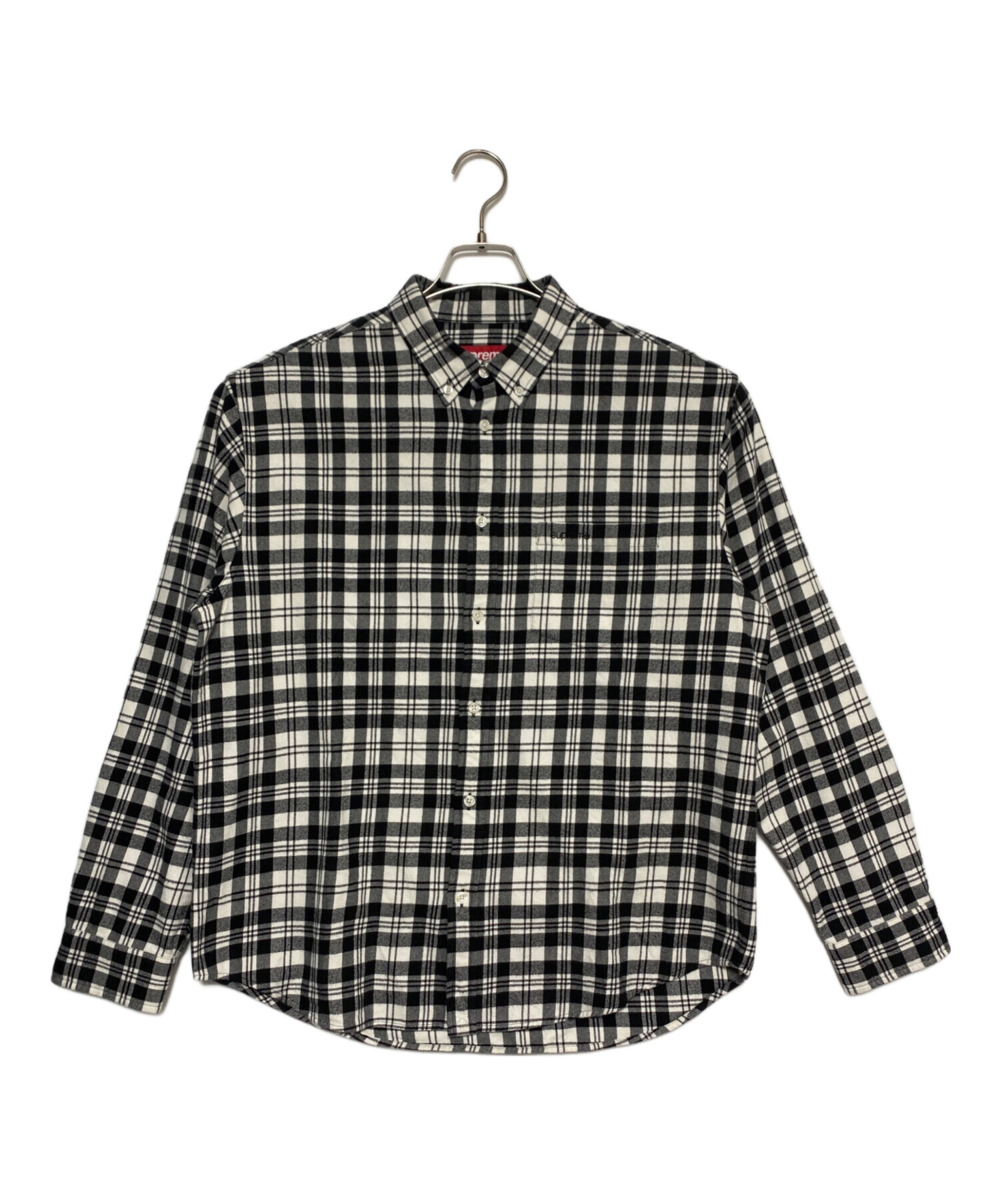 最安値　supreme plaid flannel shirt シュプリーム Supreme Shadow Plaid Flannel Zip Up Shirt (SS24) White メンズ