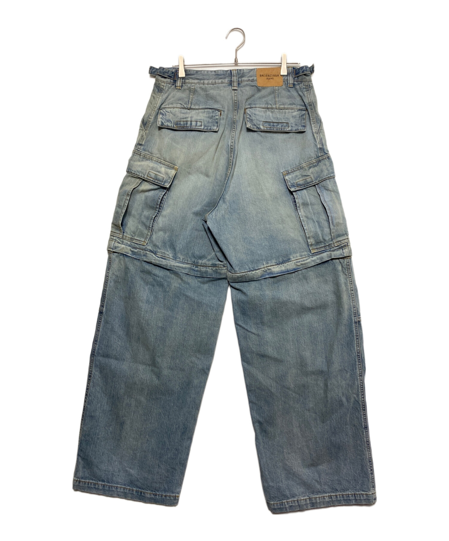 新品未使用　balenciaga cut up cargo xxsサイズ BALENCIAGA Wide-Leg Distressed Cotton-Ripstop Drawstring Cargo