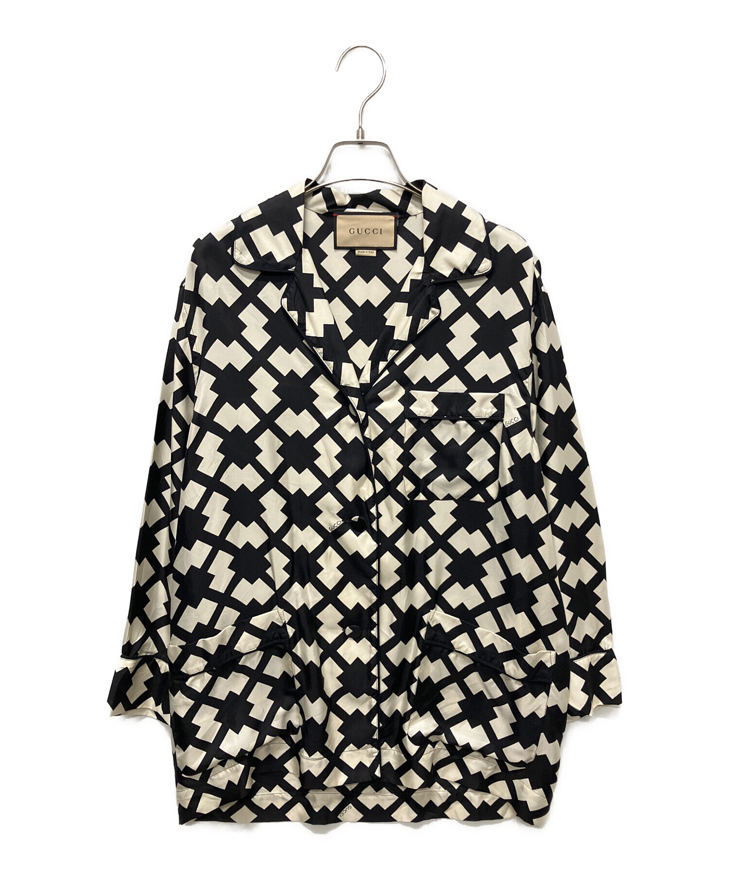 中古・古着通販】GUCCI (グッチ) シルクシャツ/パジャマシャツ 中古・古着通販】GUCCI (グッチ) シルクシャツ/パジャマシャツ