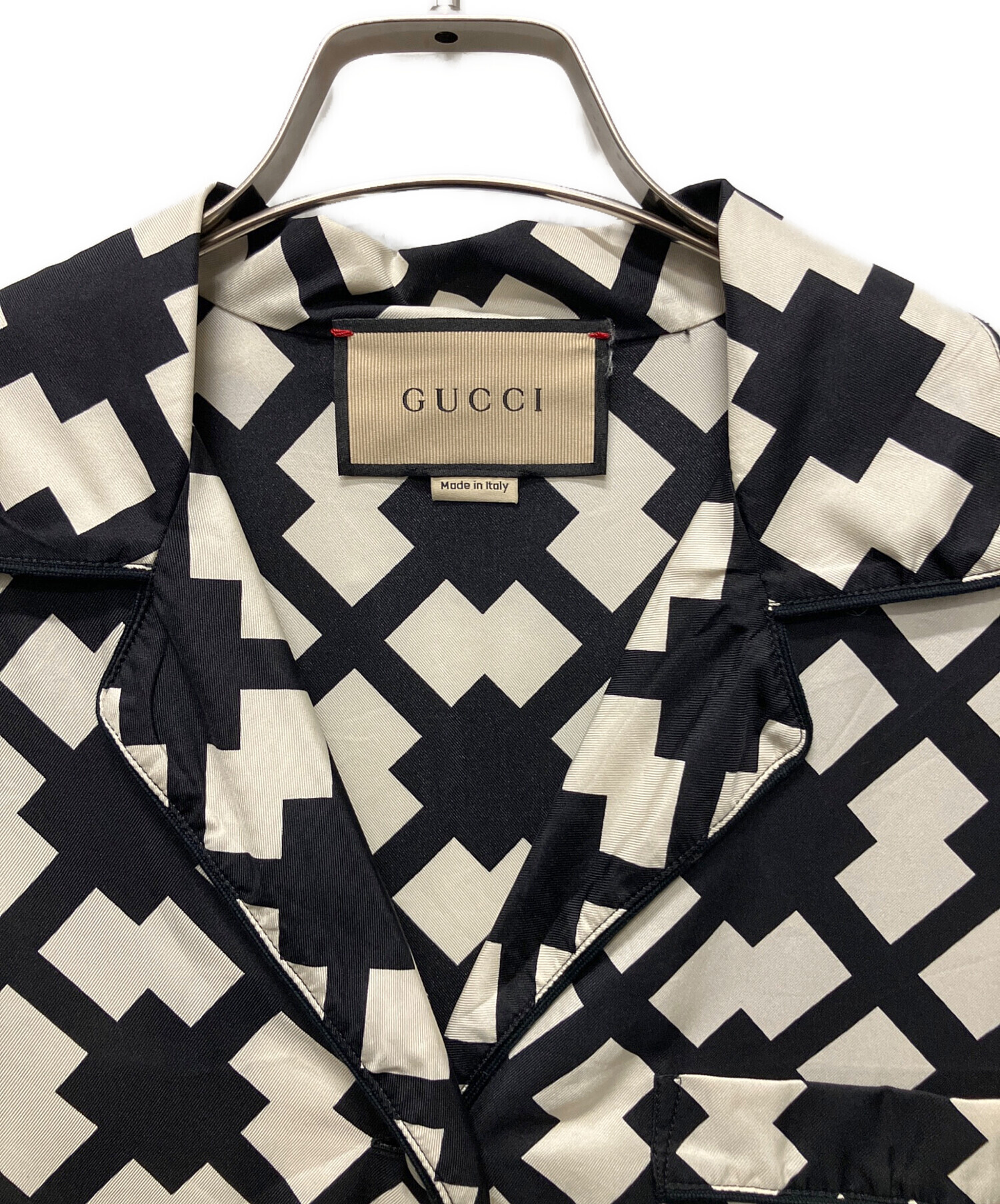 中古・古着通販】GUCCI (グッチ) シルクシャツ/パジャマシャツ 中古・古着通販】GUCCI (グッチ) シルクシャツ/パジャマシャツ