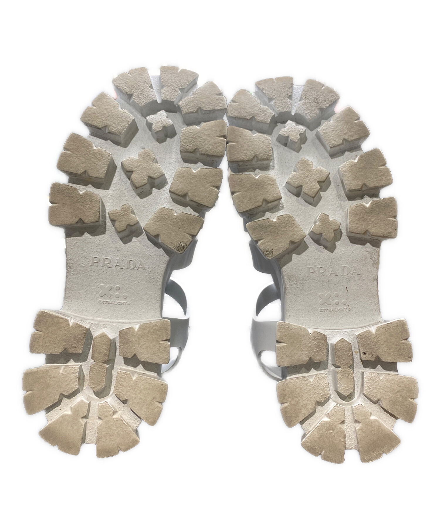 中古・古着通販】PRADA (プラダ) モノリスサンダル ホワイト サイズ:8