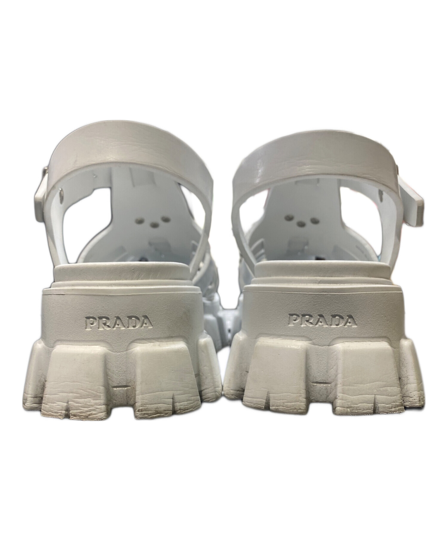 中古・古着通販】PRADA (プラダ) モノリスサンダル ホワイト サイズ:8