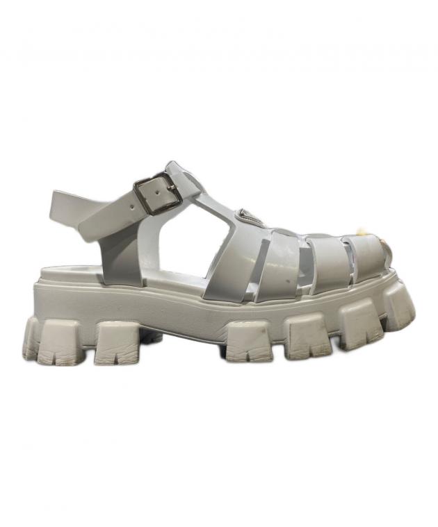 中古・古着通販】PRADA (プラダ) モノリスサンダル ホワイト サイズ:8