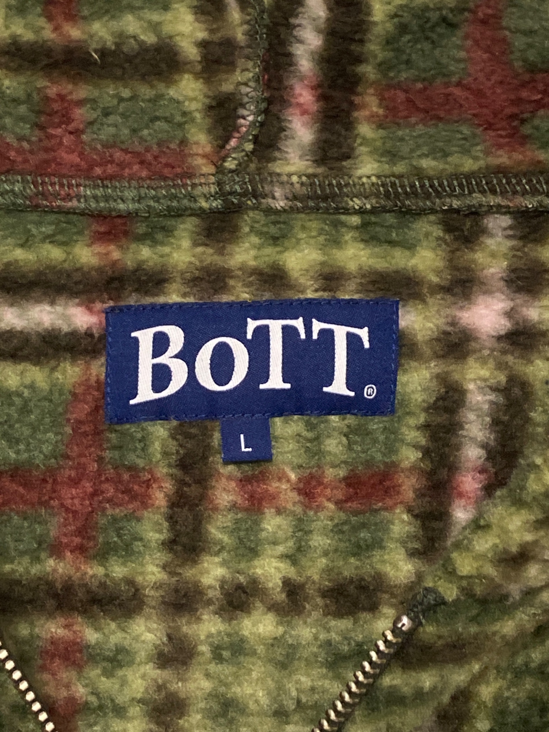 中古・古着通販】BoTT (ボット) Fleece Zip Hoodie グリーン×レッド