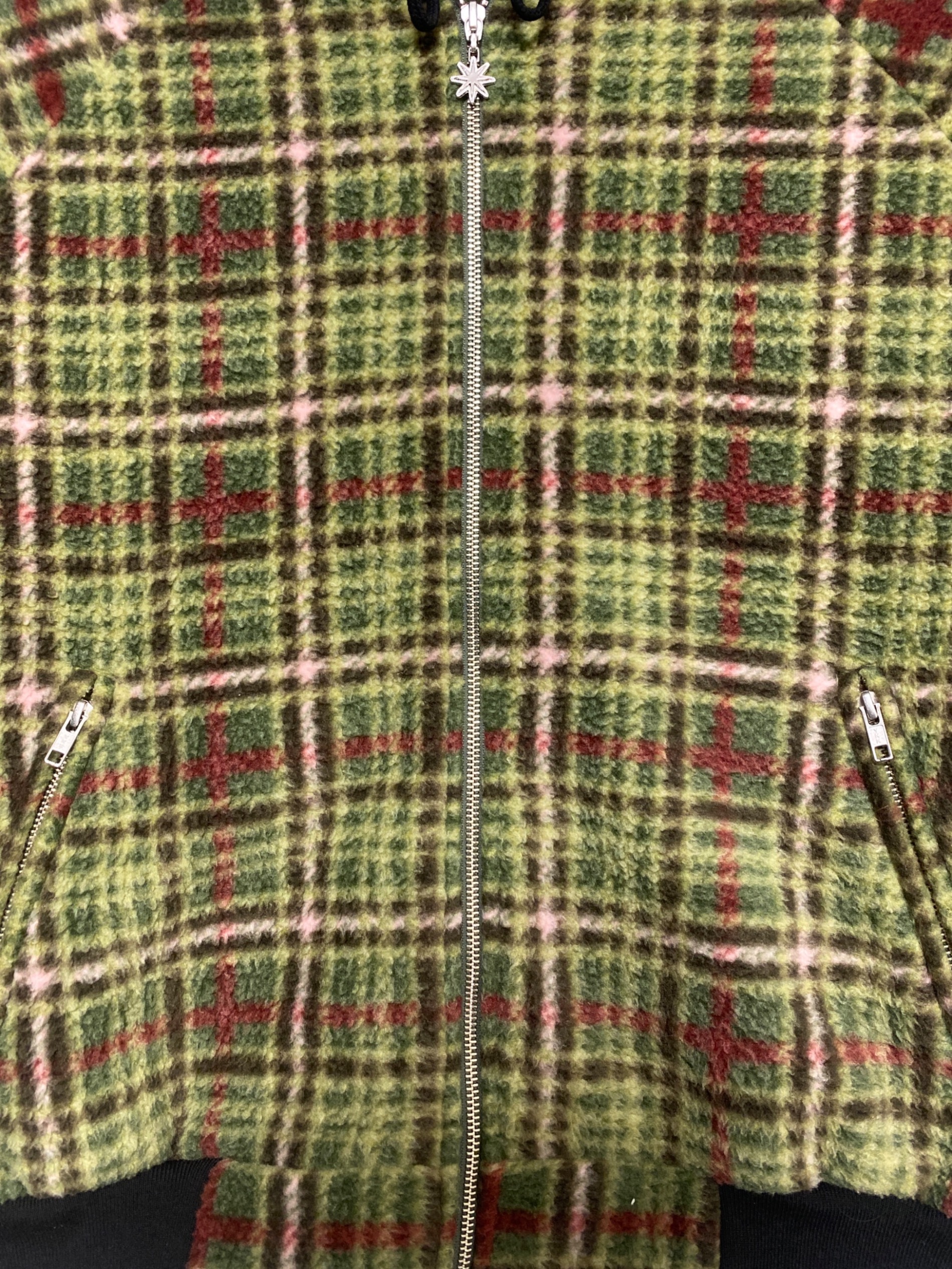 中古・古着通販】BoTT (ボット) Fleece Zip Hoodie グリーン×レッド