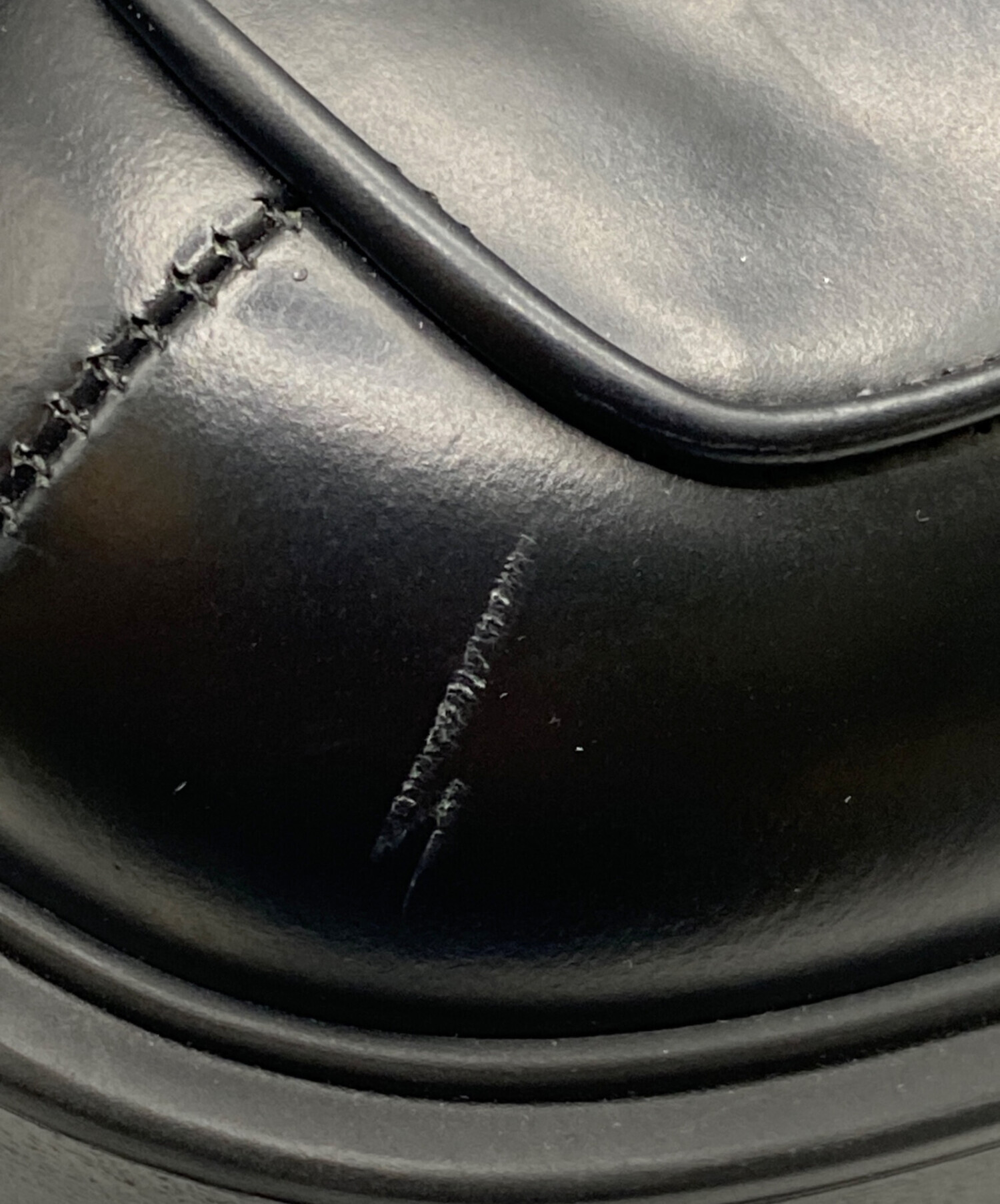 中古・古着通販】PRADA (プラダ) モノリス レザーシューズ ブラック 