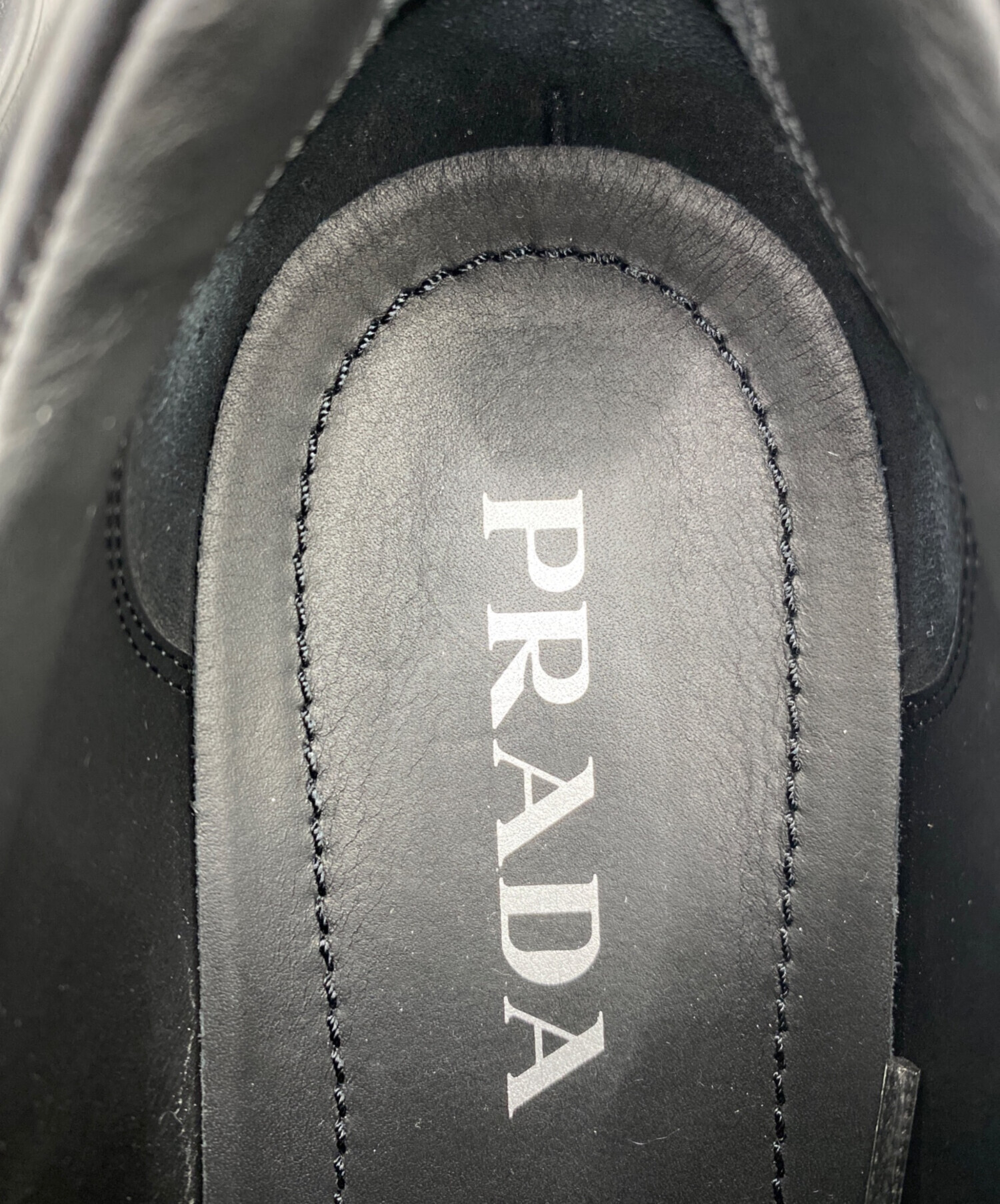 中古・古着通販】PRADA (プラダ) モノリス レザーシューズ ブラック 