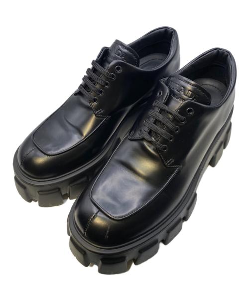 中古・古着通販】PRADA (プラダ) モノリス レザーシューズ ブラック