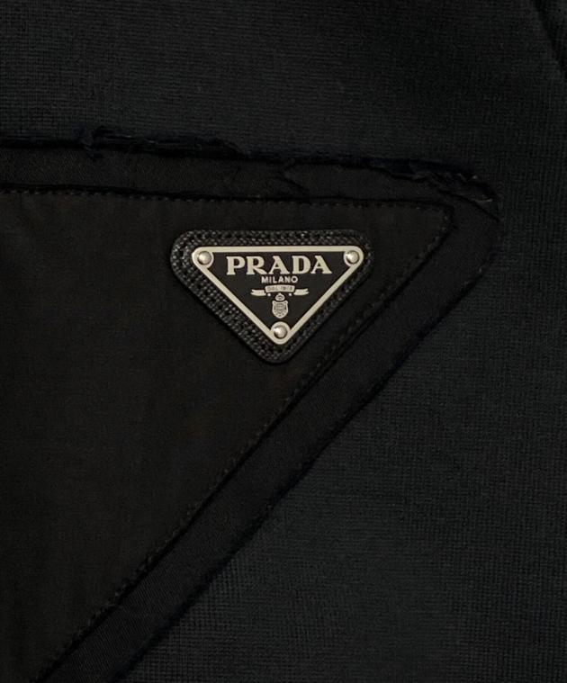 PRADA プラダ/トライアングルプレート/スリーブレスパーカー/139688/ABランク/91【中古】 中古・古着通販】PRADA (プラダ) トライアングルロゴパーカー ブラック
