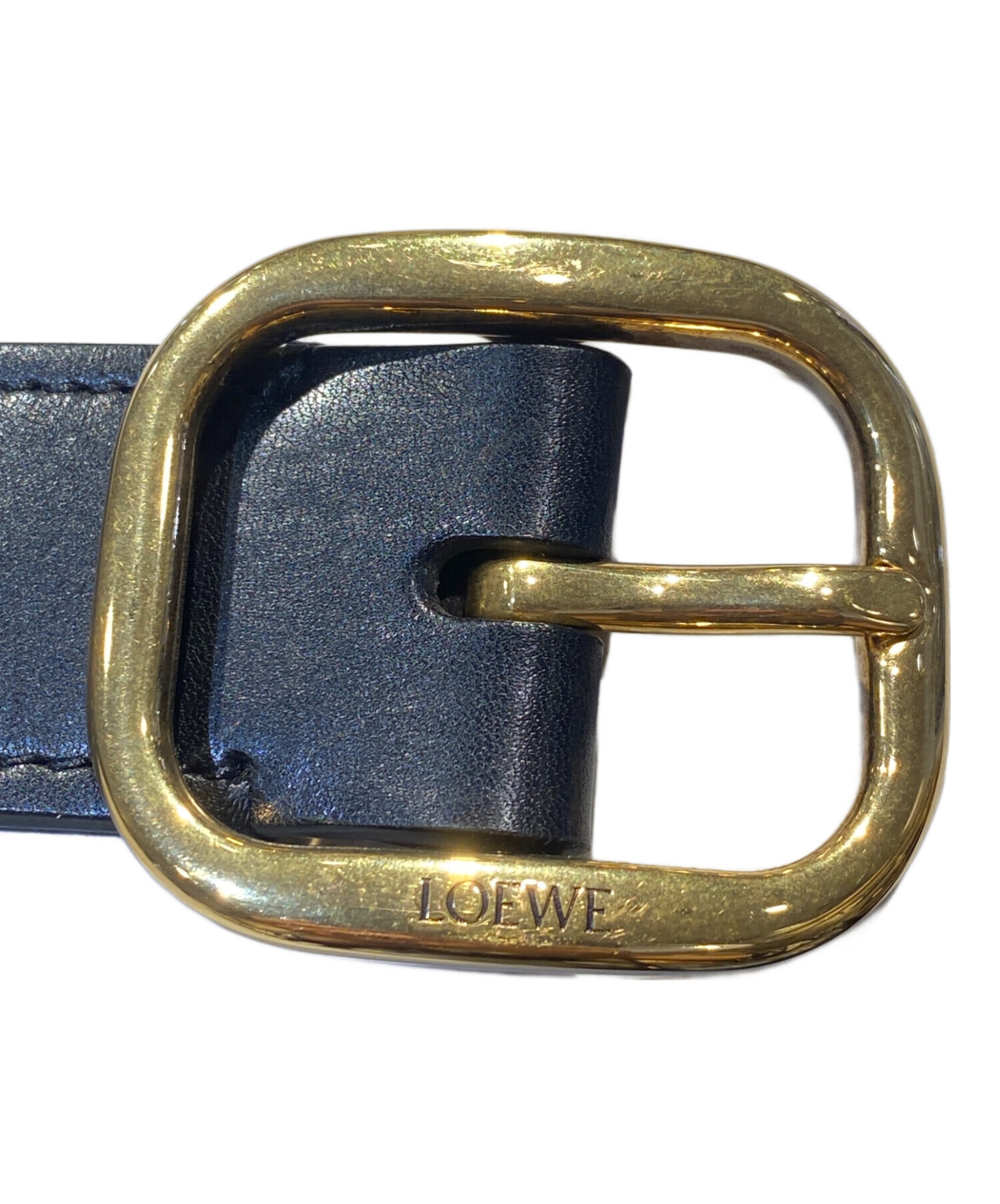 LOEWE レザーベルト90s 中古・古着通販】LOEWE (ロエベ) ラウンドソフト ベルト サイズ:90/36