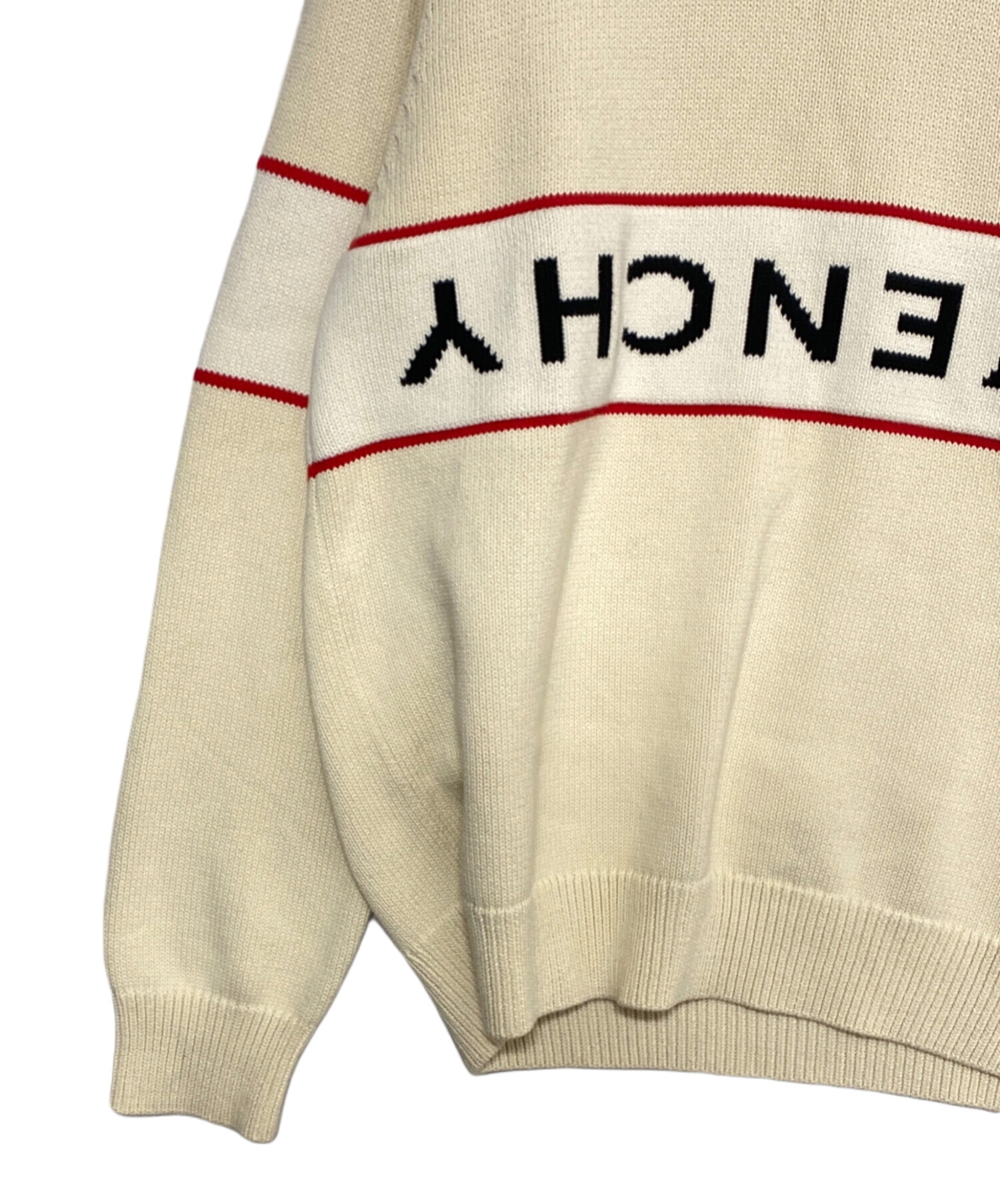 美品 クリーニング済 GIVENCHY ジバンシィ ロゴ クロップド スウェット トレーナー カットソー BWJ01A3Z0Y サイズS ホワイト レディース 古着 中古 USED Couture Seam sweatshirt in fleece with GIVENCHY Paris in - white