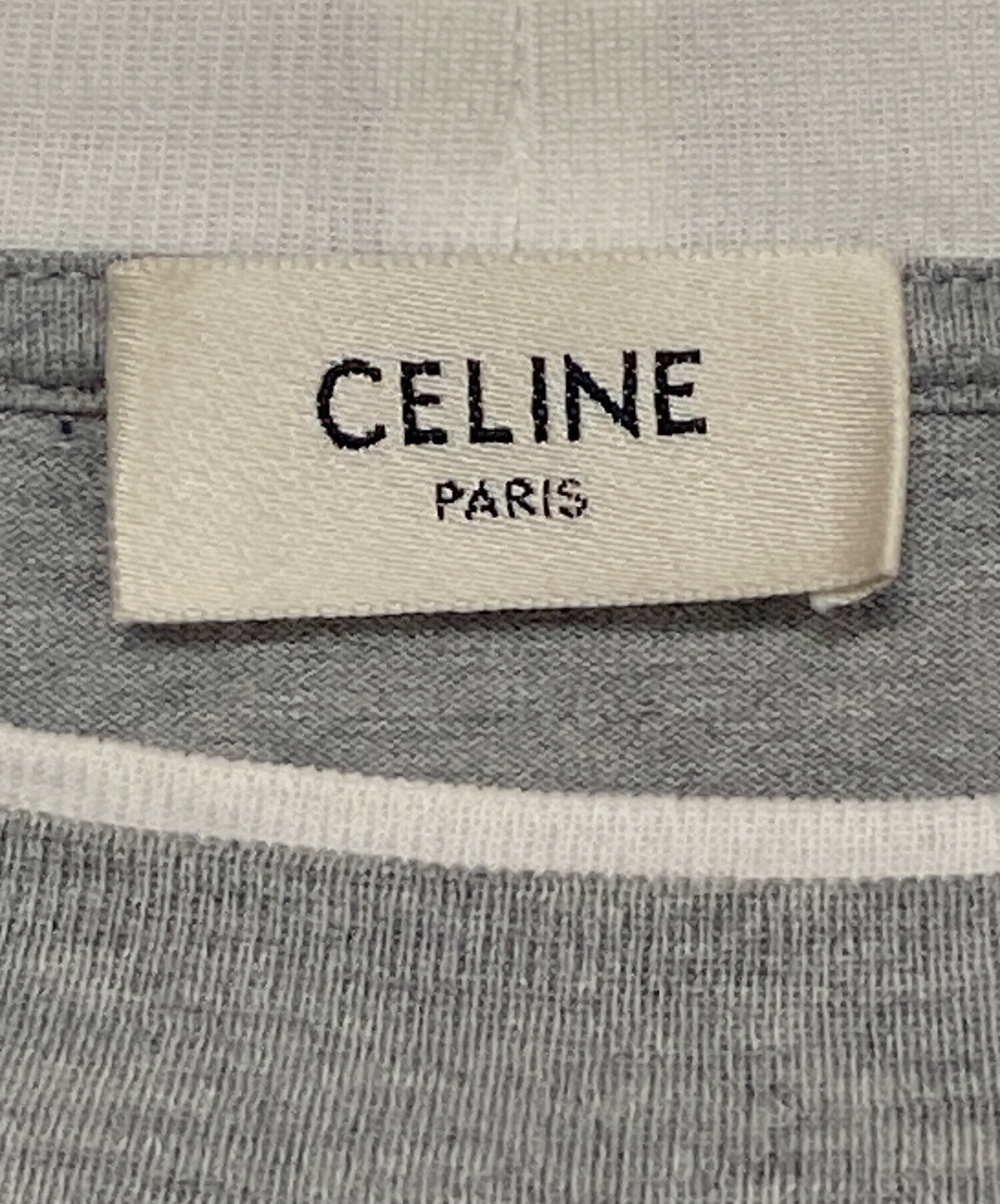 中古・古着通販】CELINE (セリーヌ) ロゴプリント レイヤード クルー 