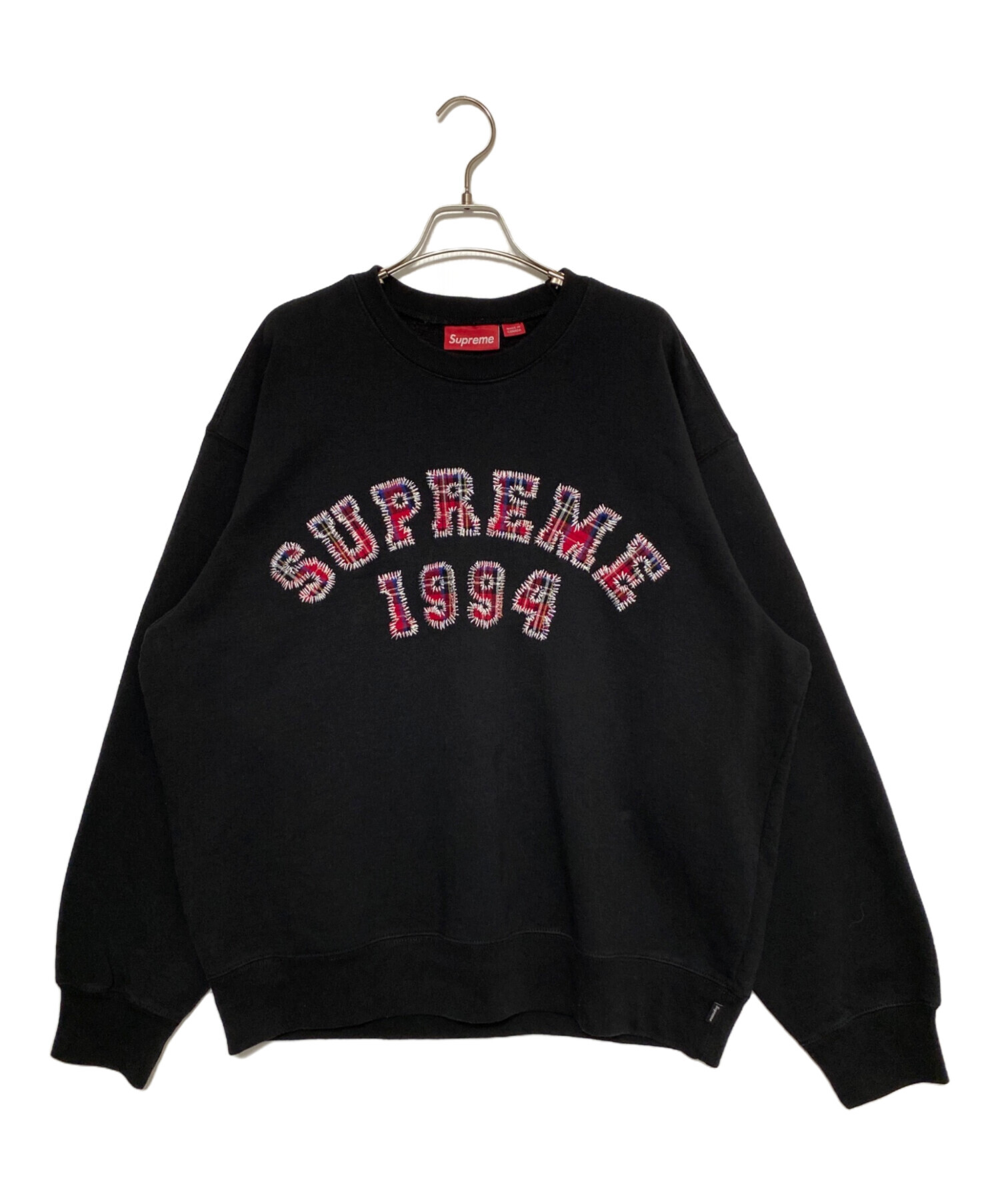 中古・古着通販】Supreme (シュプリーム) Plaid Arc Crewneck ブラック